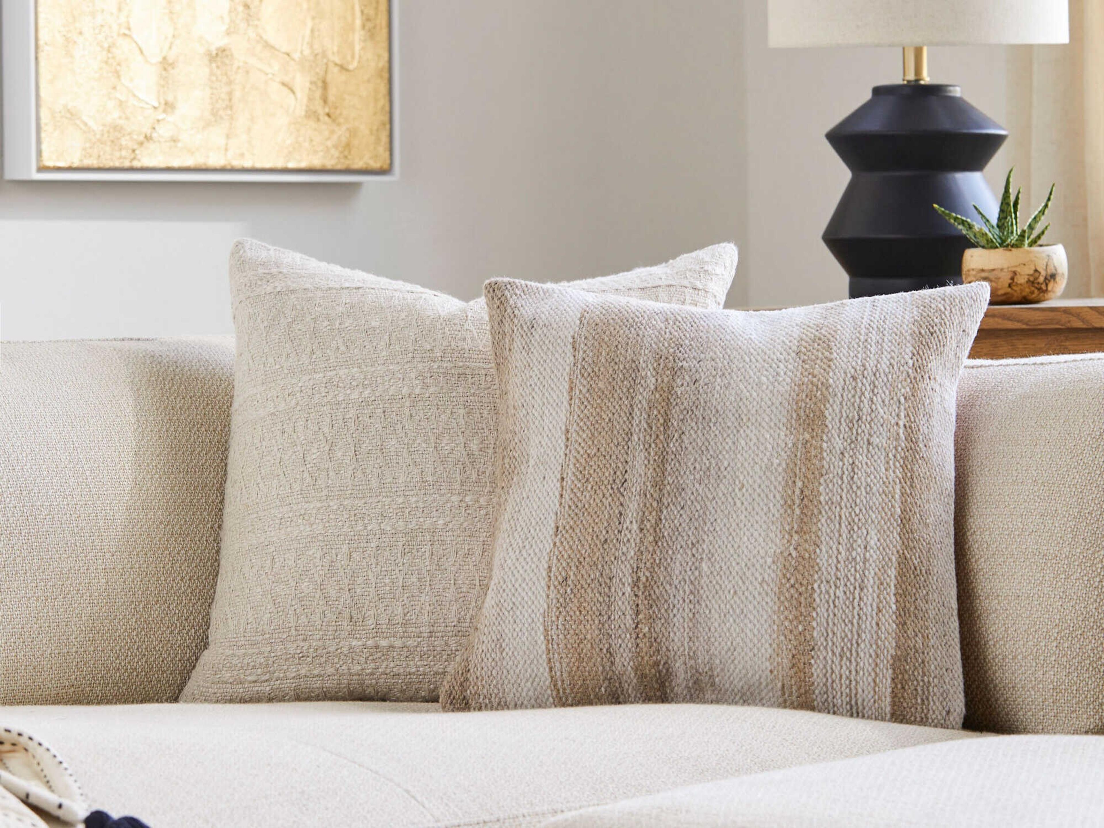 Surya Outdoor Terrain Cream Pillow