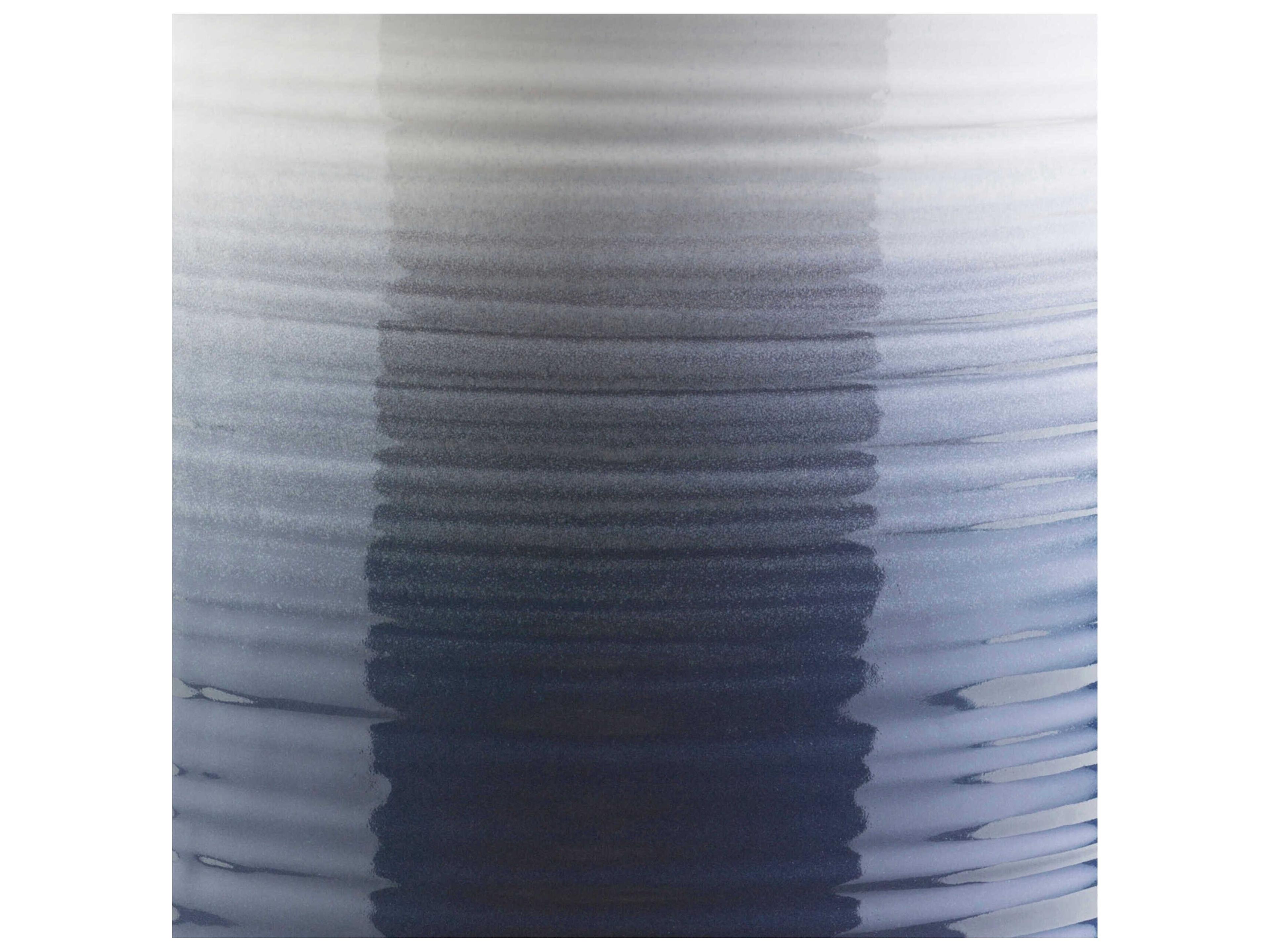 Surya Outdoor Waverly Navy Denim White Ceramic Round Garden Stool