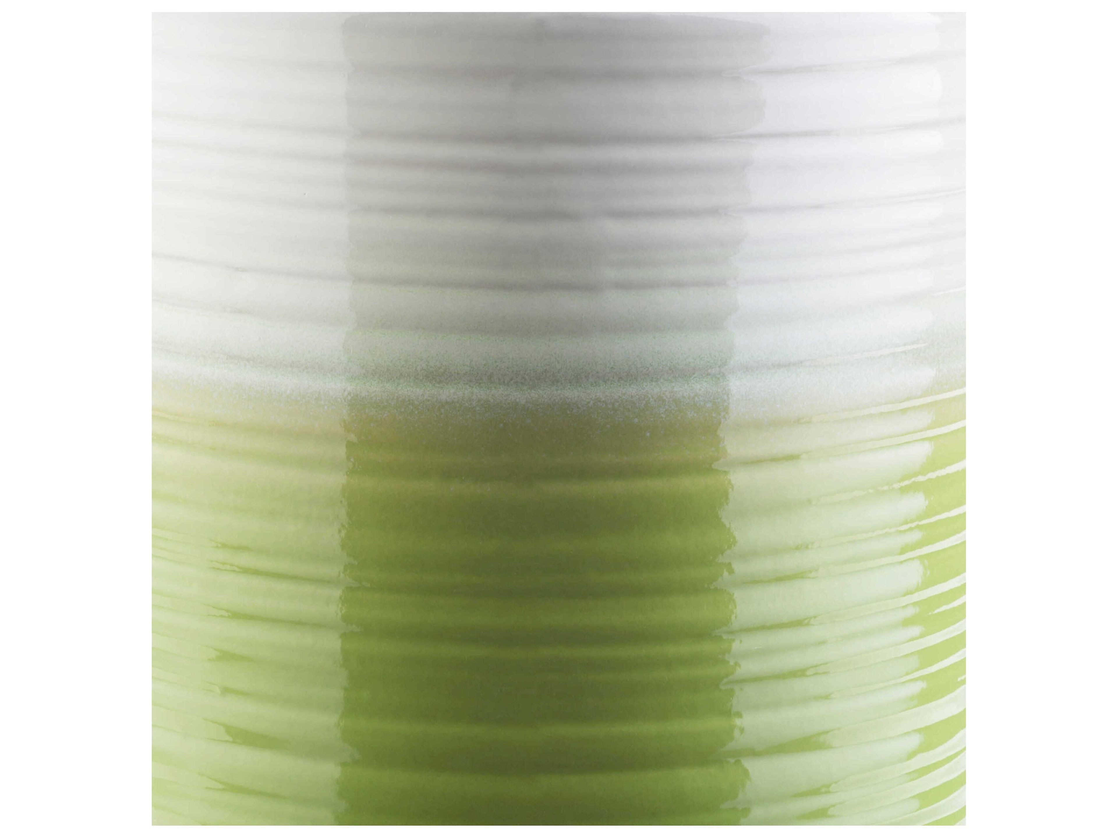 Surya Outdoor Waverly Lime White Ceramic Round Garden Stool