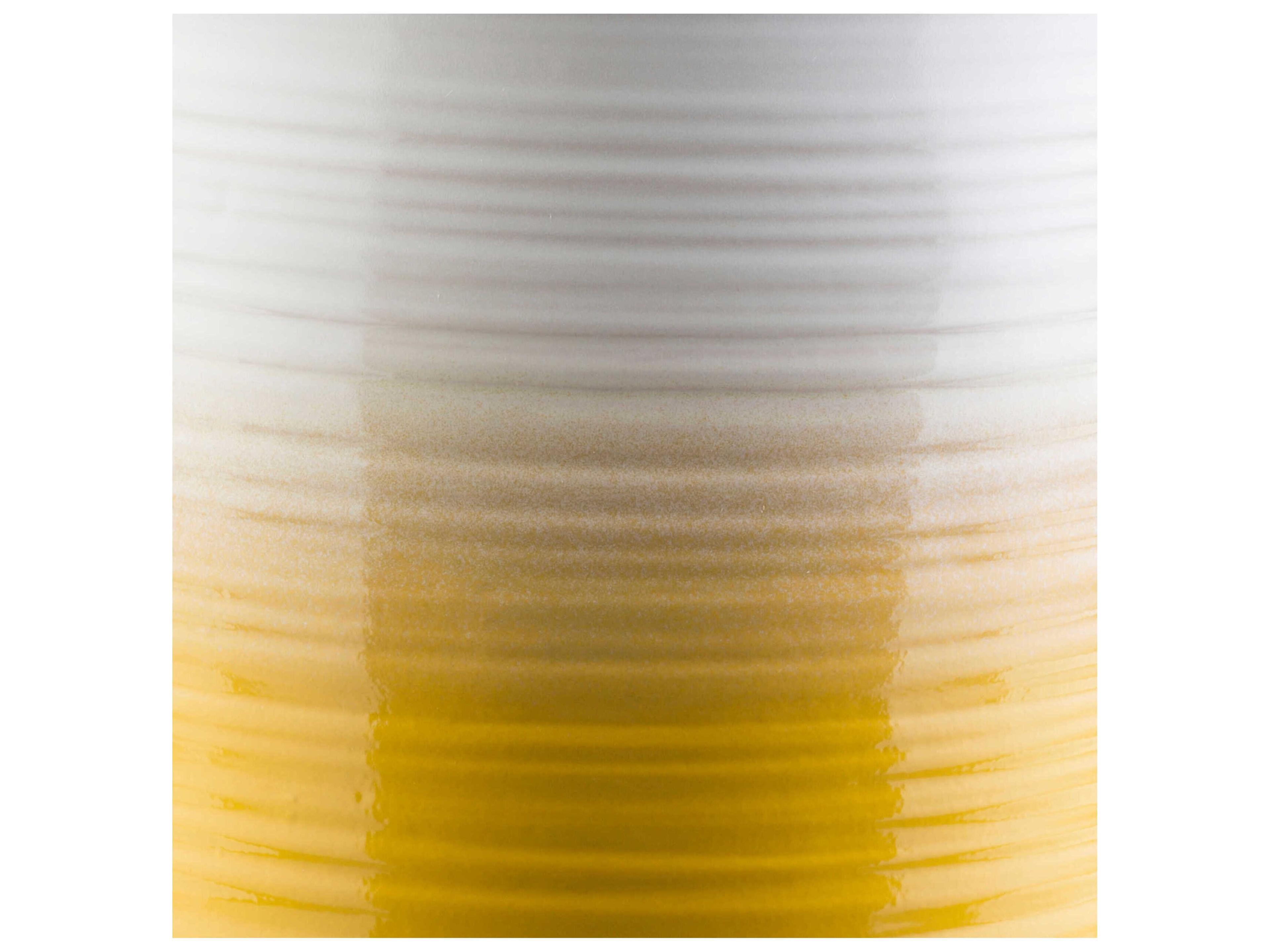 Surya Outdoor Waverly White Bright Yellow Ceramic Round Garden Stool