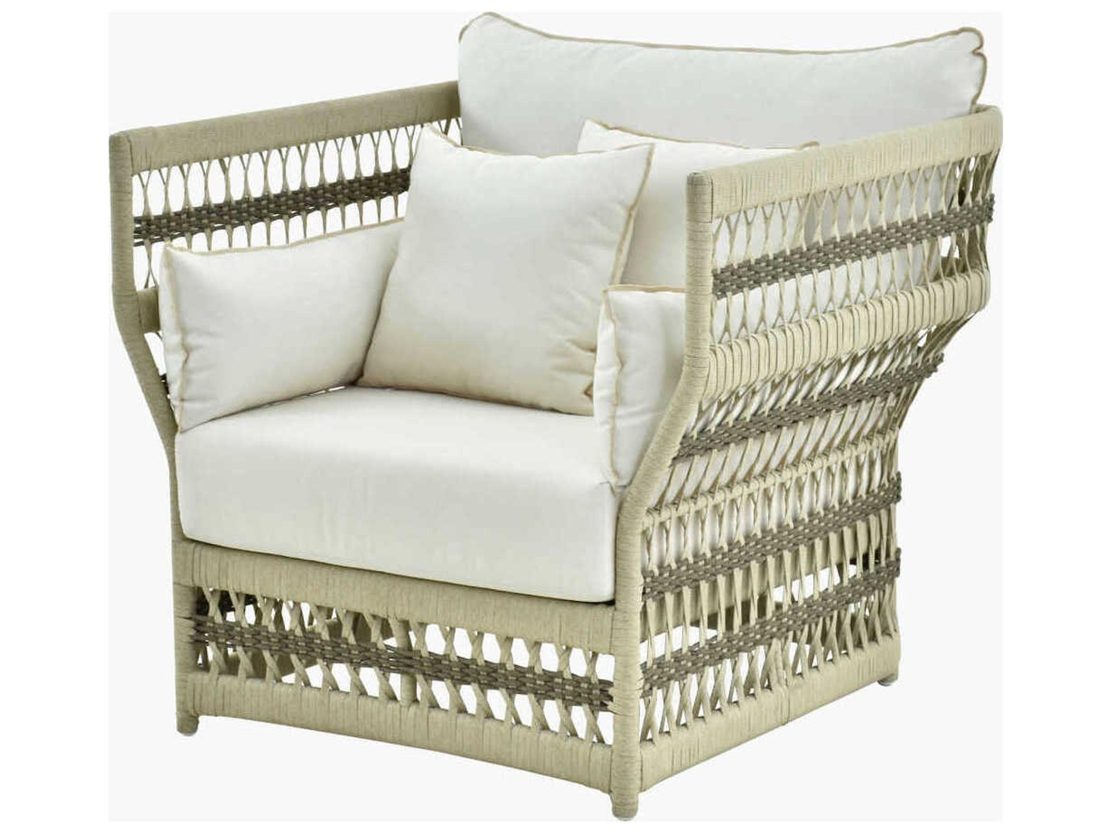 Winder Powder Coated Cream Aluminum Cushion Lounge Chair