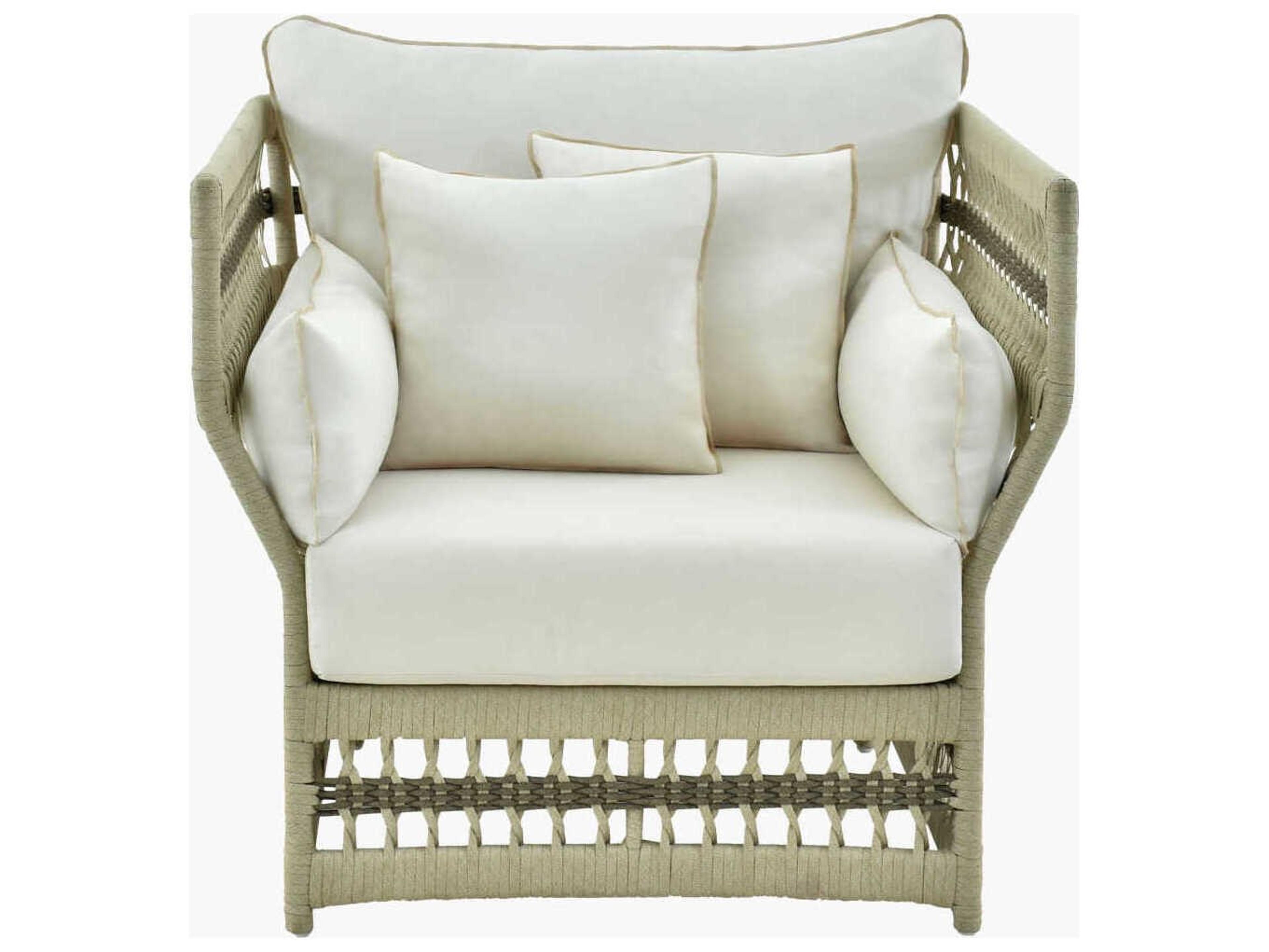 Surya Outdoor Winder Powder Coated Cream Aluminum Cushion Lounge Chair
