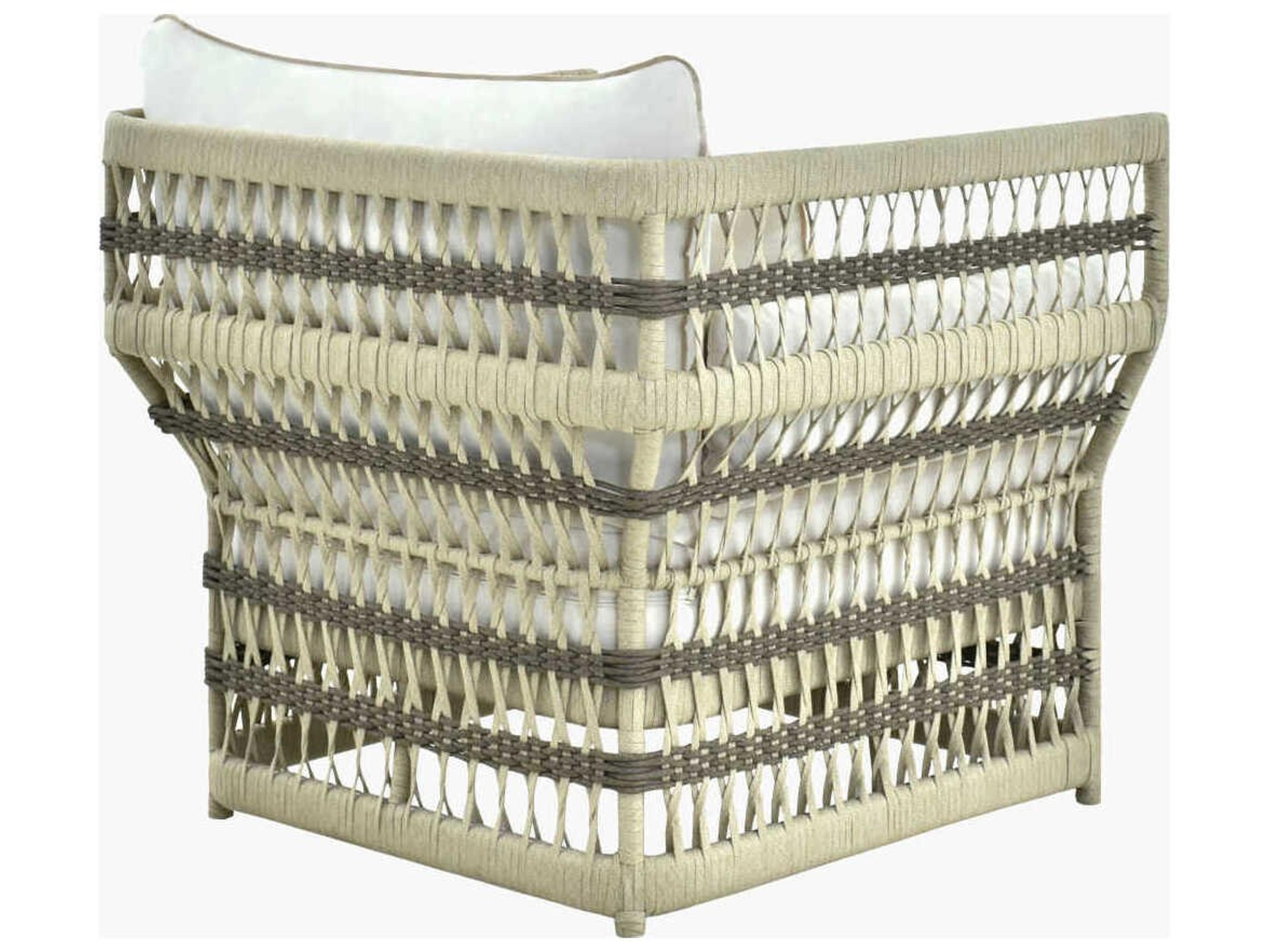 Surya Outdoor Winder Powder Coated Cream Aluminum Cushion Lounge Chair