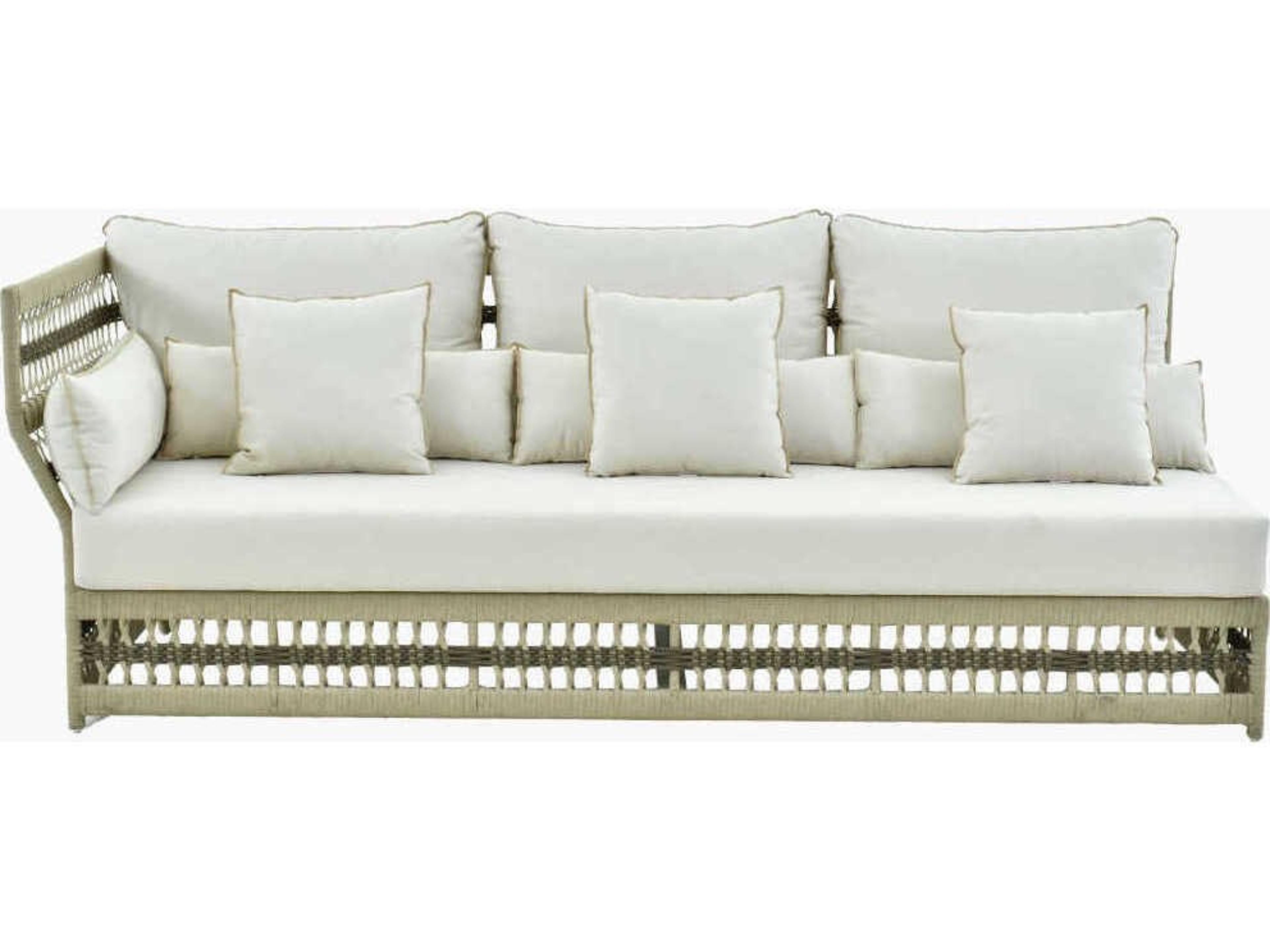 Surya Outdoor Winder Powder Coated Cream Aluminum Cushion Modular Sofa