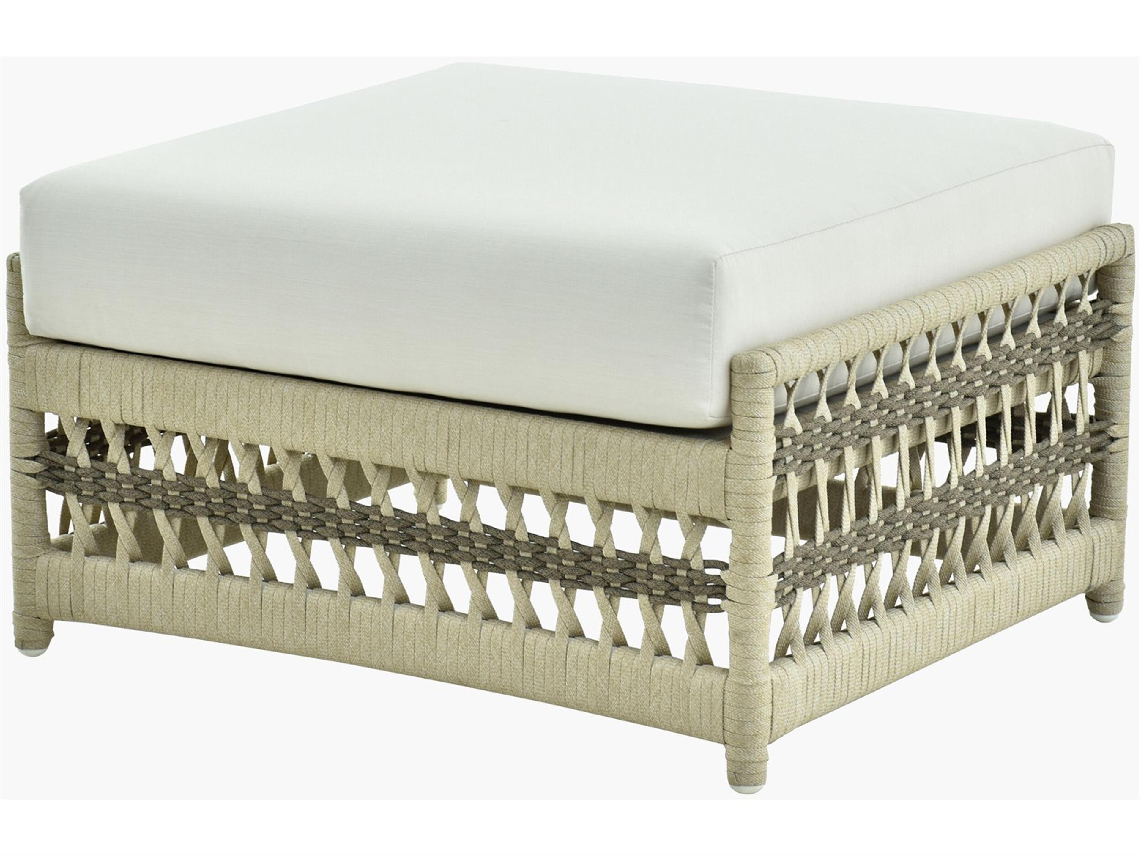 Winder Powder Coated Cream Aluminum Cushion Ottoman