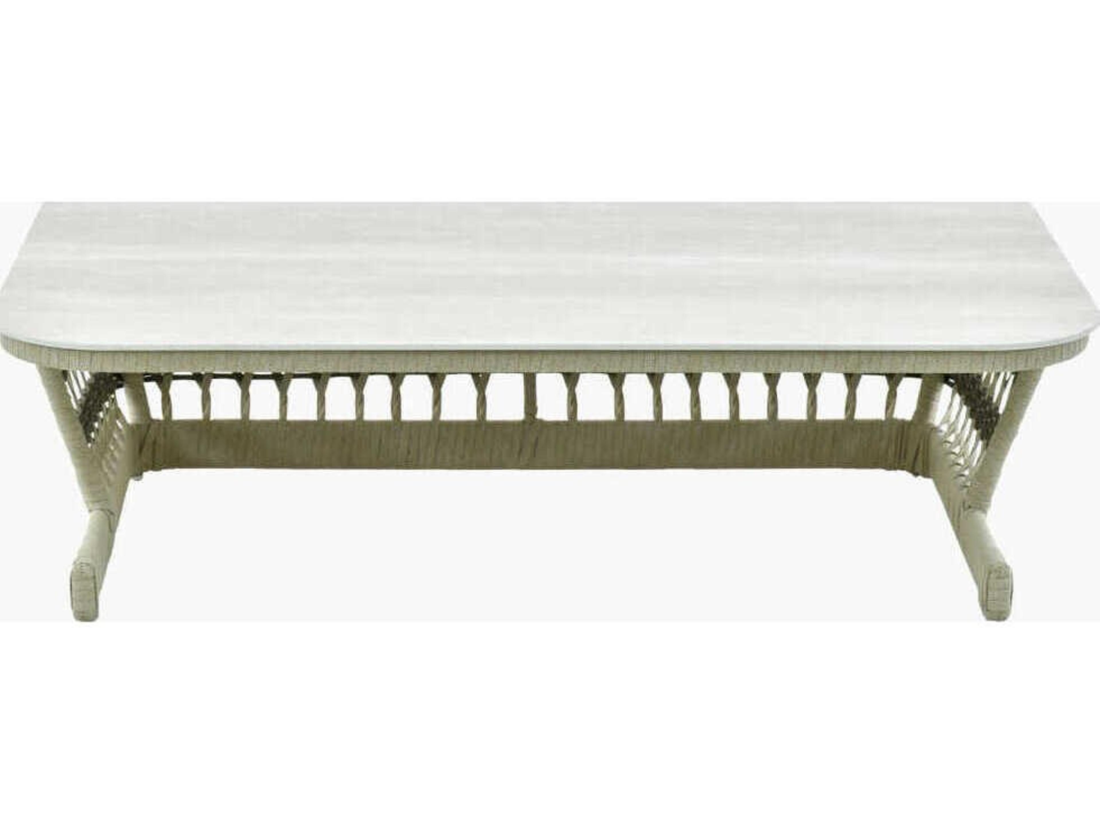 Surya Outdoor Winder Powder Coated Cream Aluminum Rectangular Coffee Table