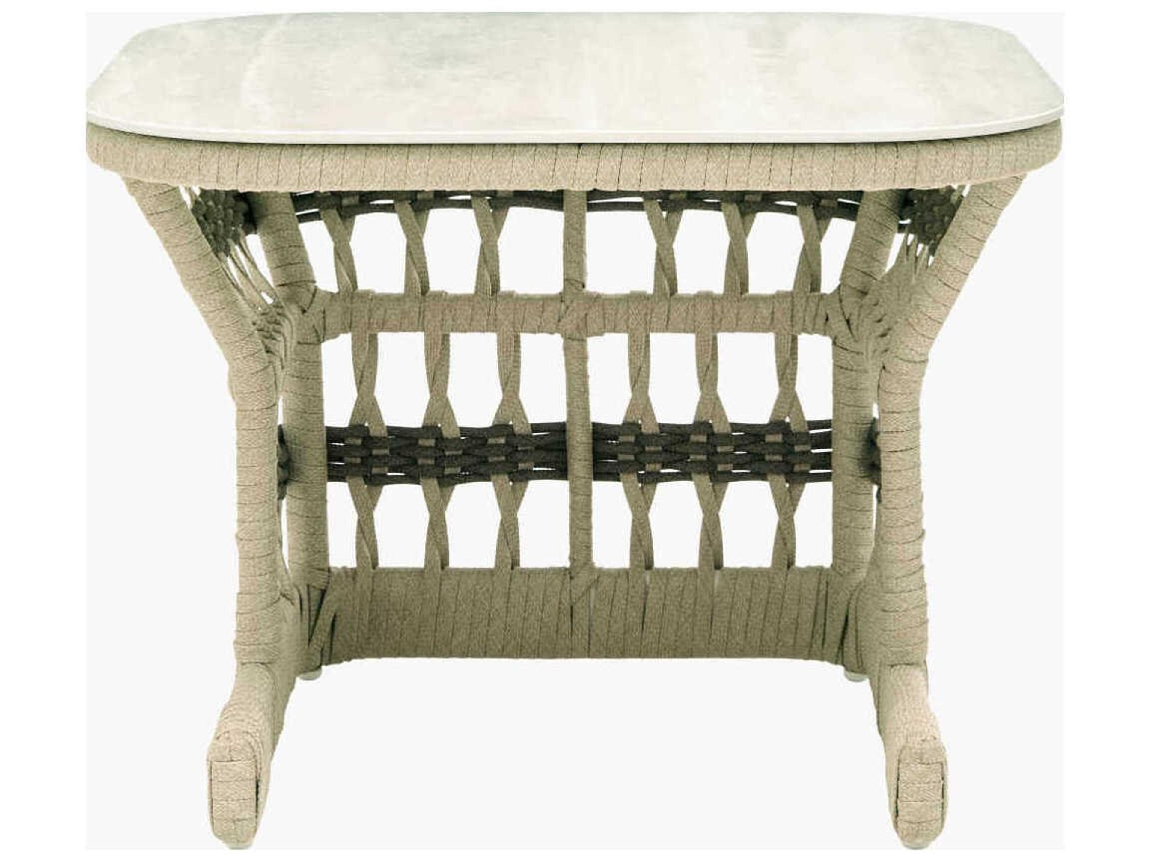 Surya Outdoor Winder Powder Coated Cream Aluminum Square End Table