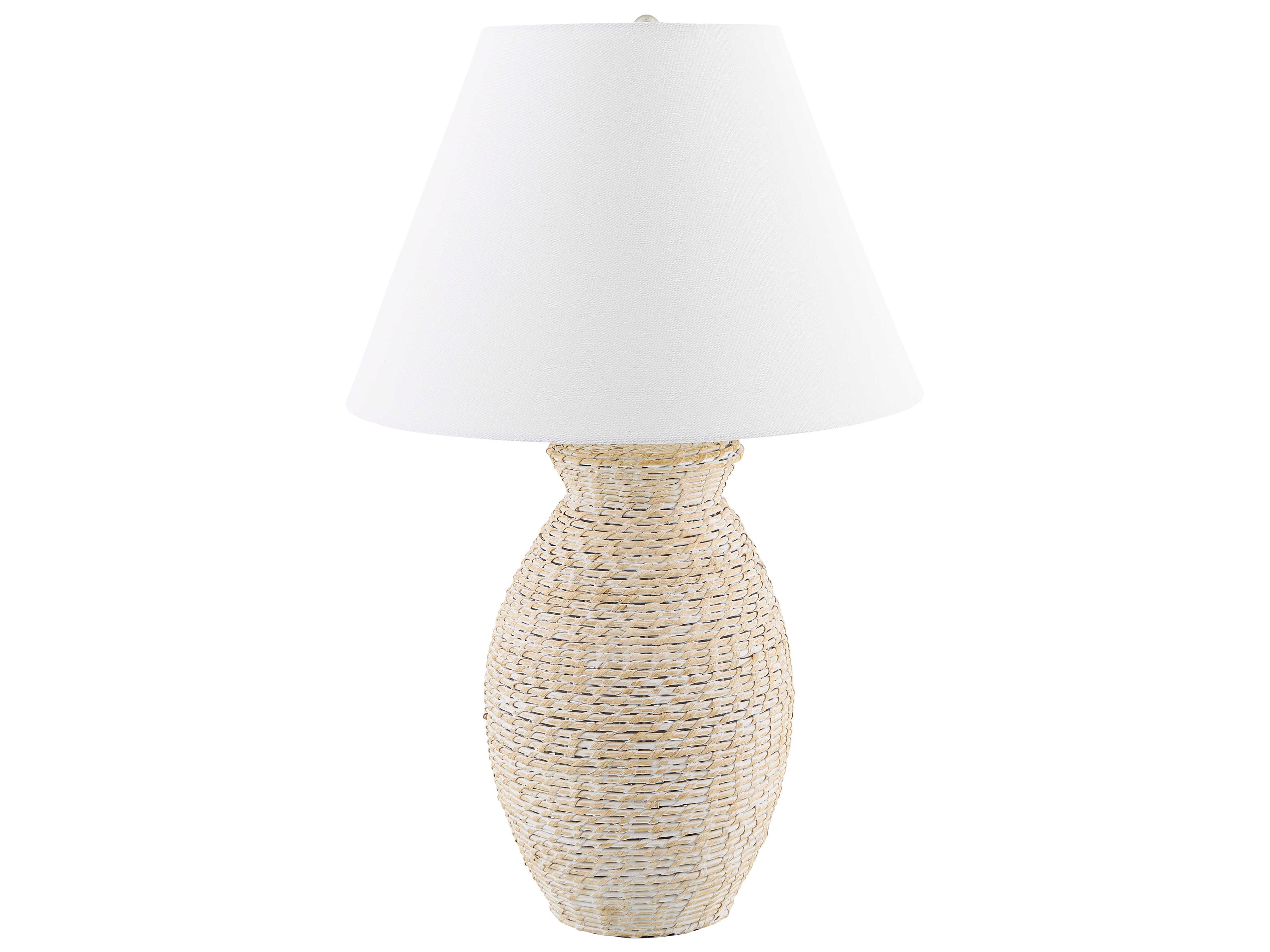 Pubil White Linen Buffet Lamp
