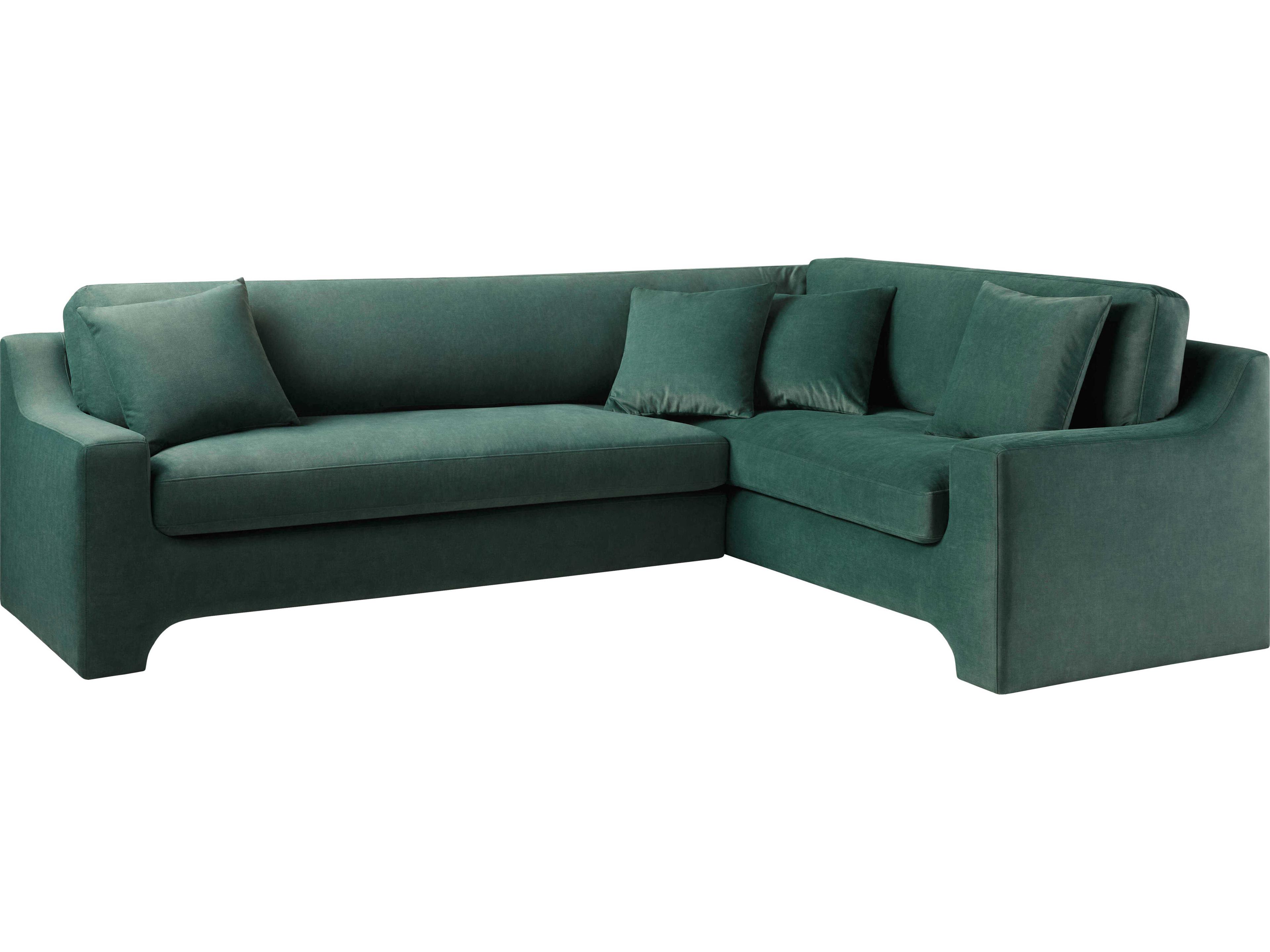 Purcel Green Upholstered Sectional Sofa