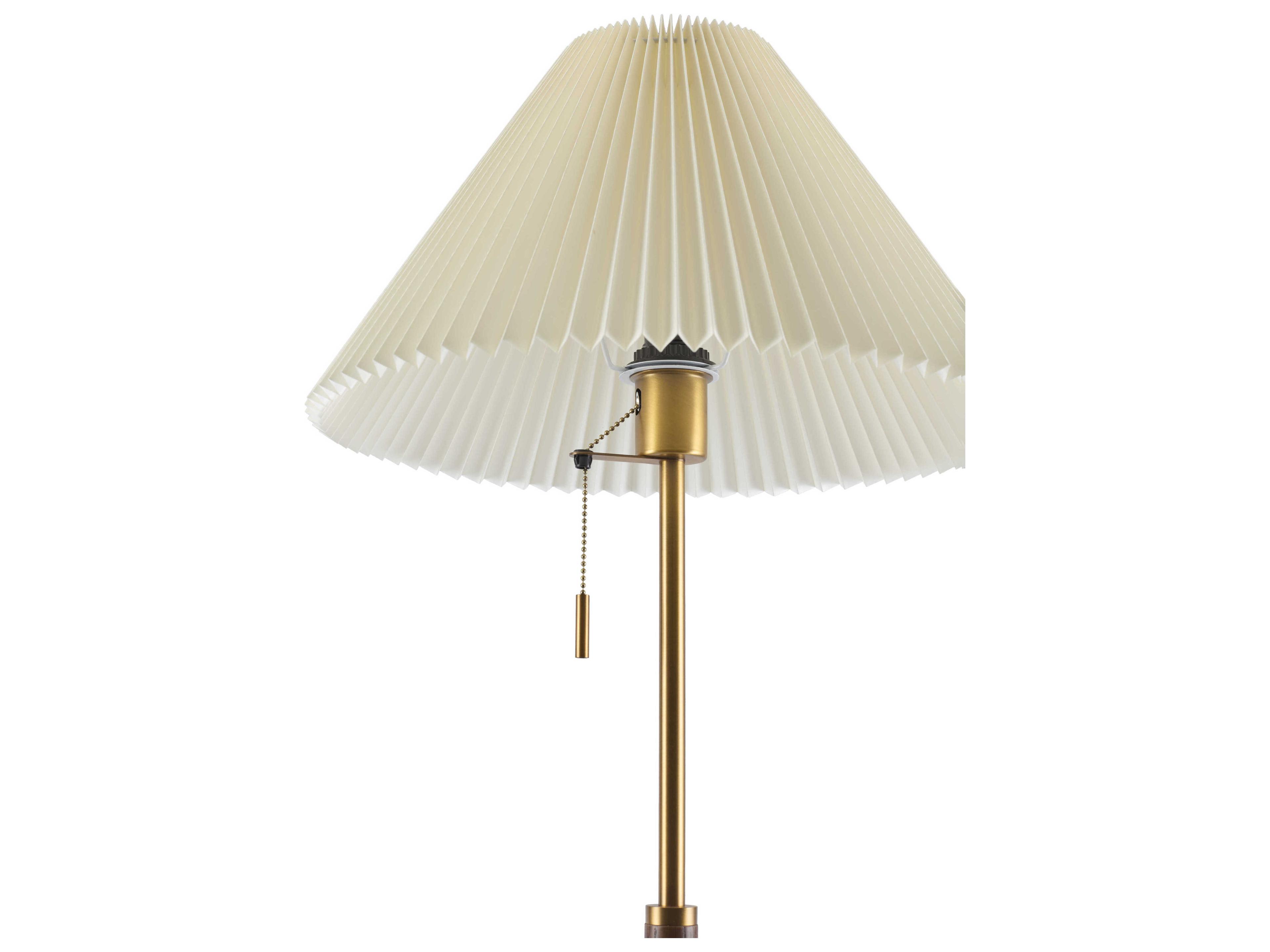 Surya Parco Brown White Linen Floor Lamp