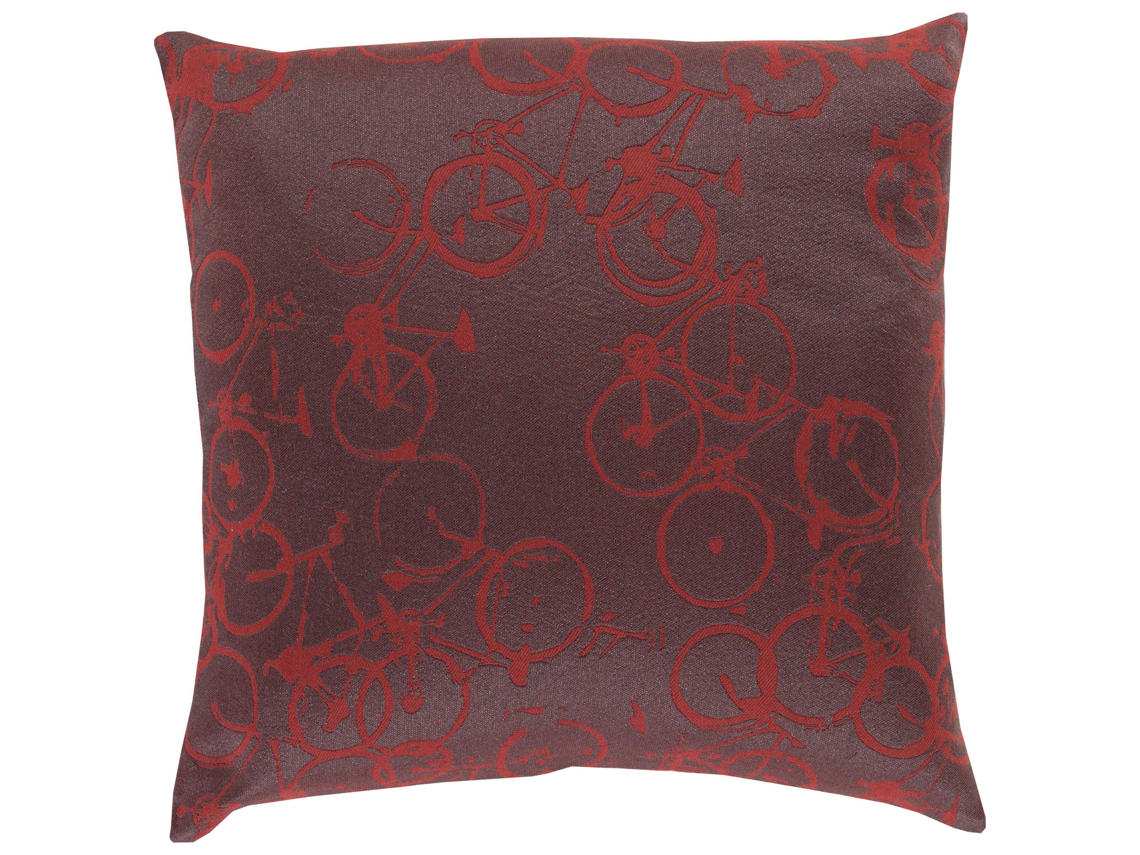 Pedal Power Burgundy Pillow