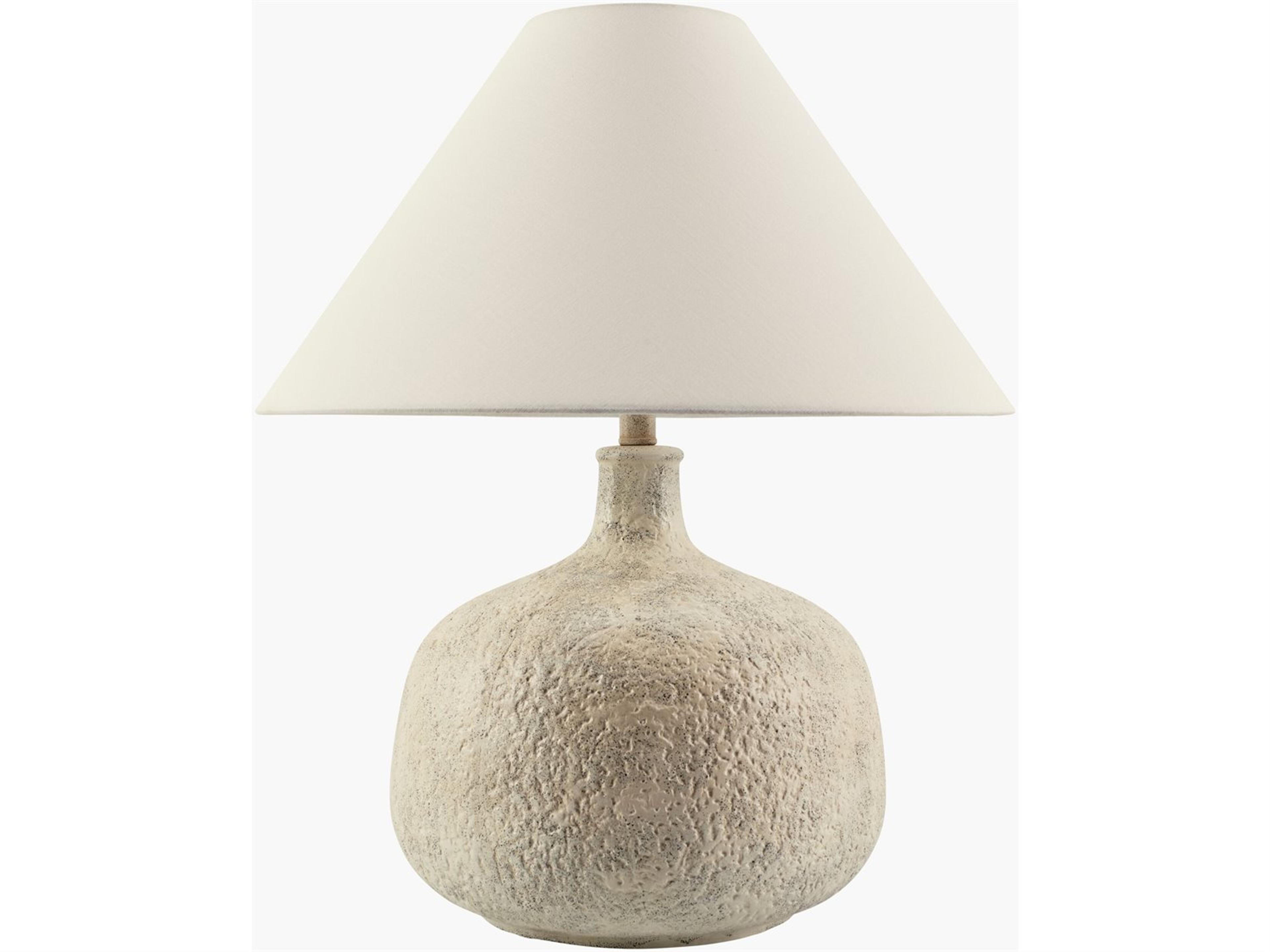 Pedras Cream White Linen Off Buffet Lamp