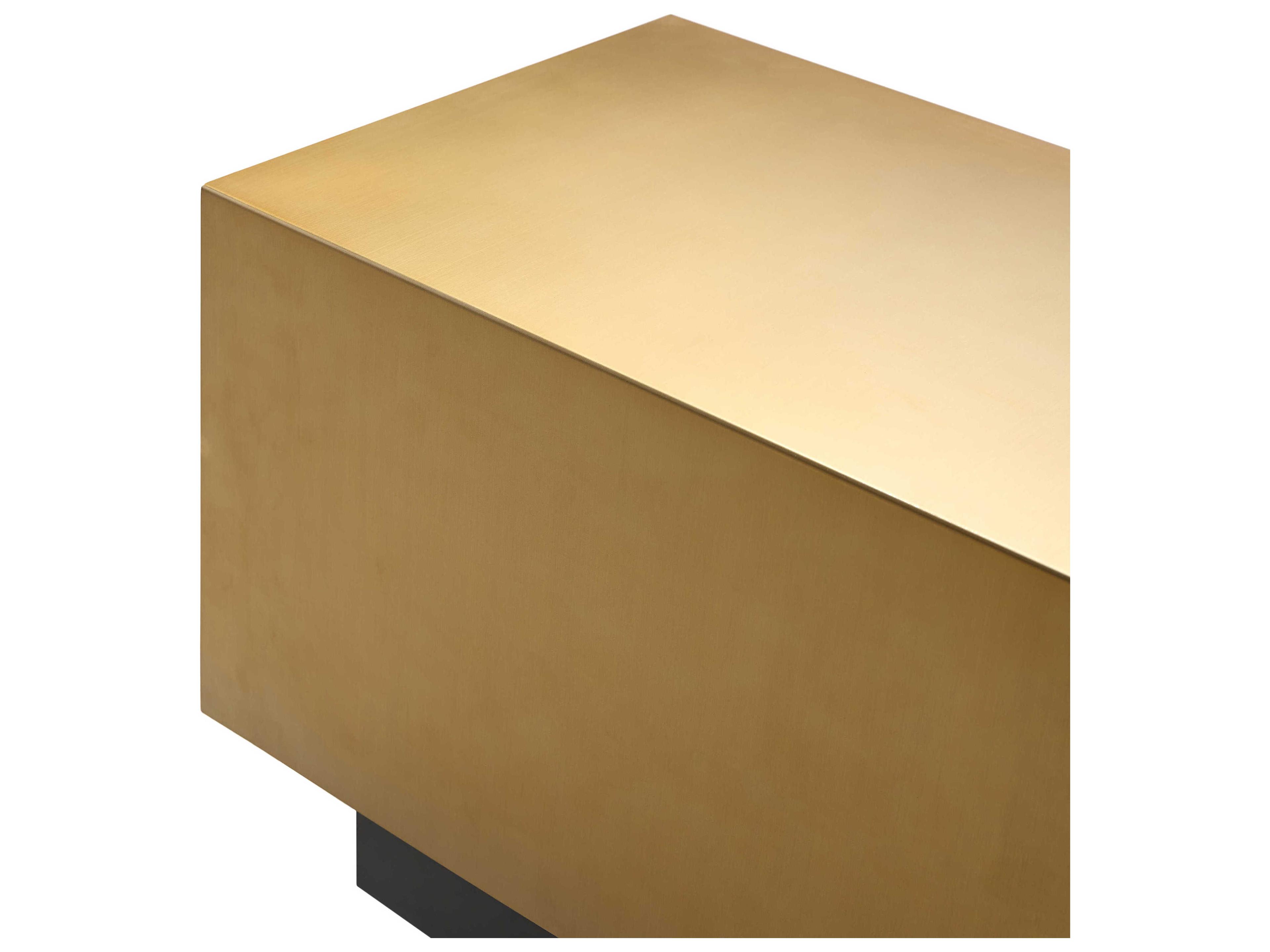 Surya Peaceful Rectangular Wood Gold Black End Table