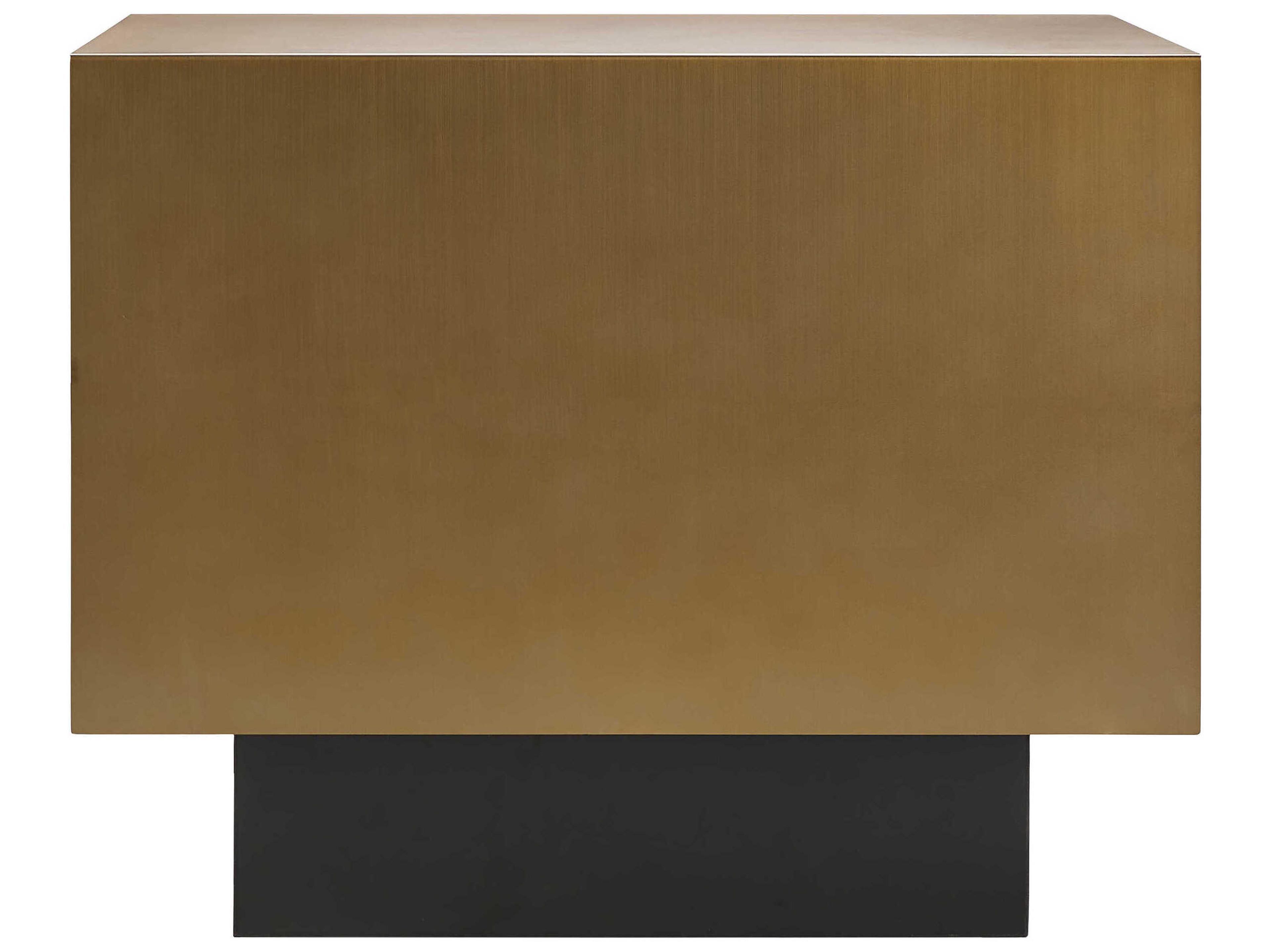 Surya Peaceful Rectangular Wood Gold Black End Table