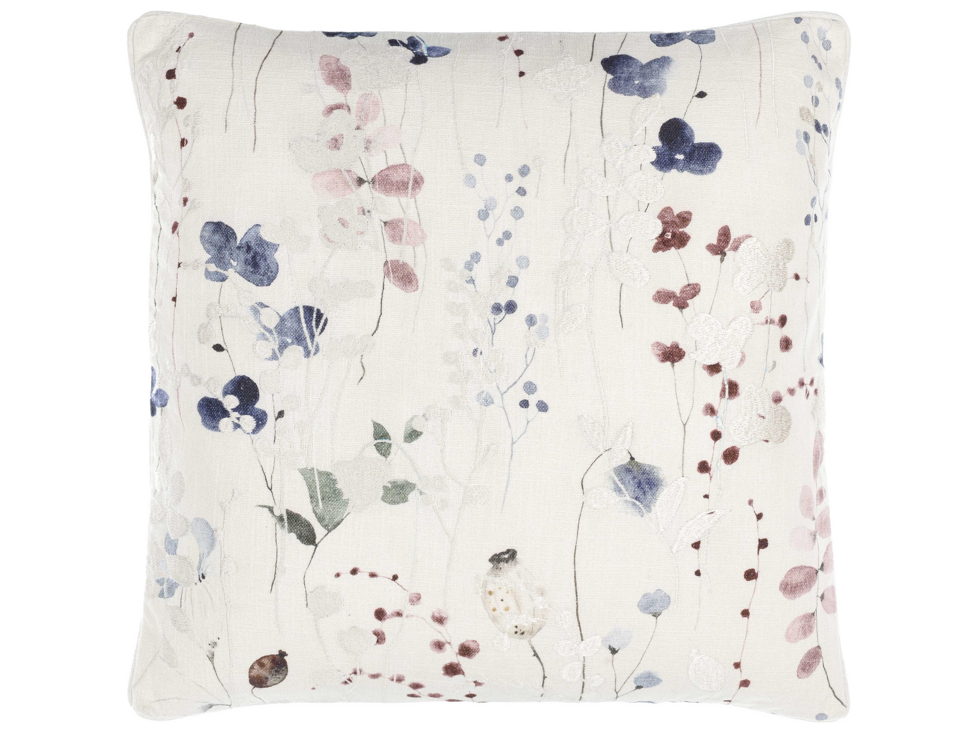 Painterly Florals Ivory Lavender Pillow