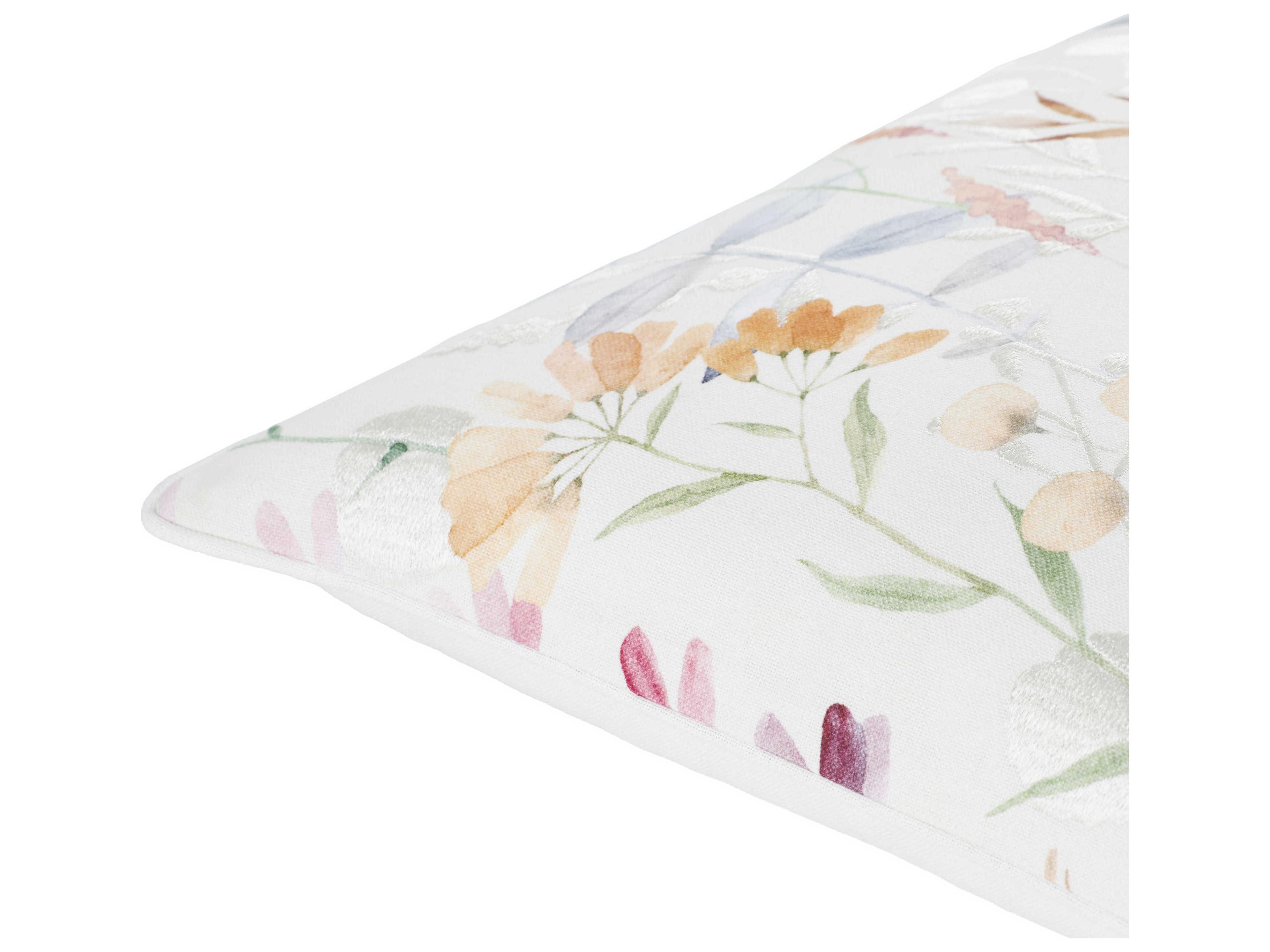 Surya Painterly Florals Off-White Pillow