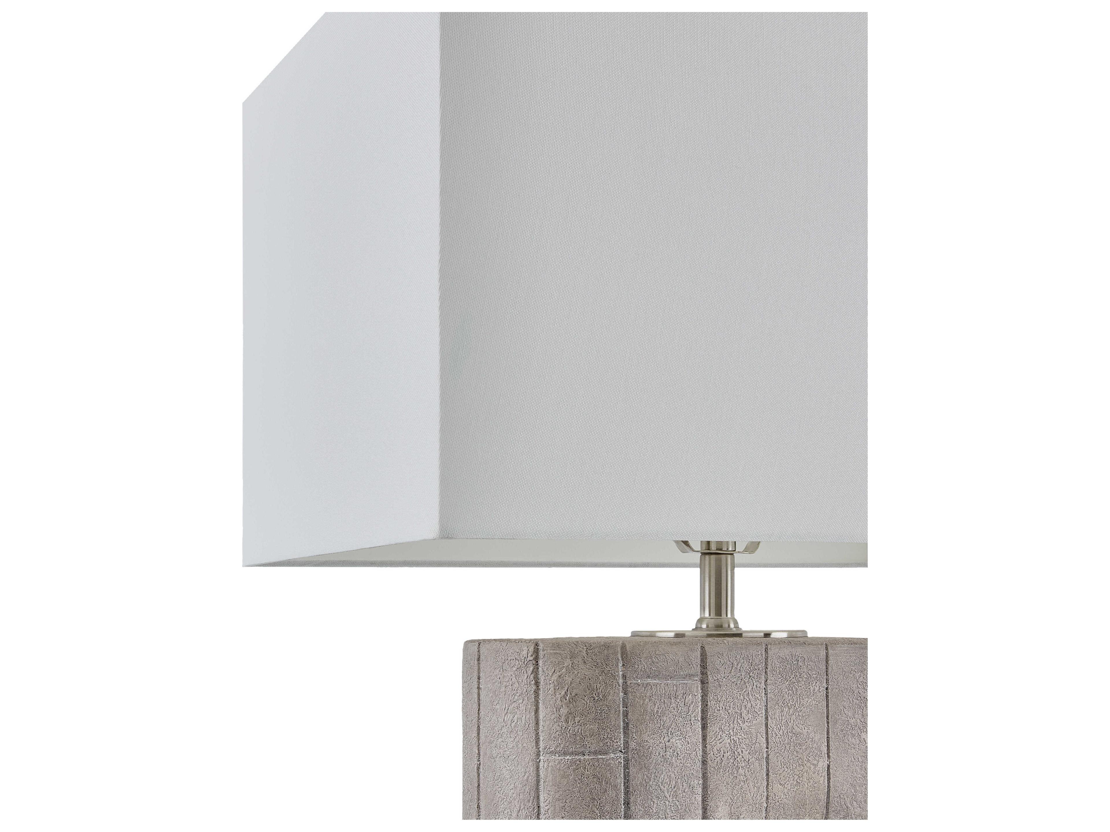 Surya Parham Gray Cream Linen Buffet Lamp