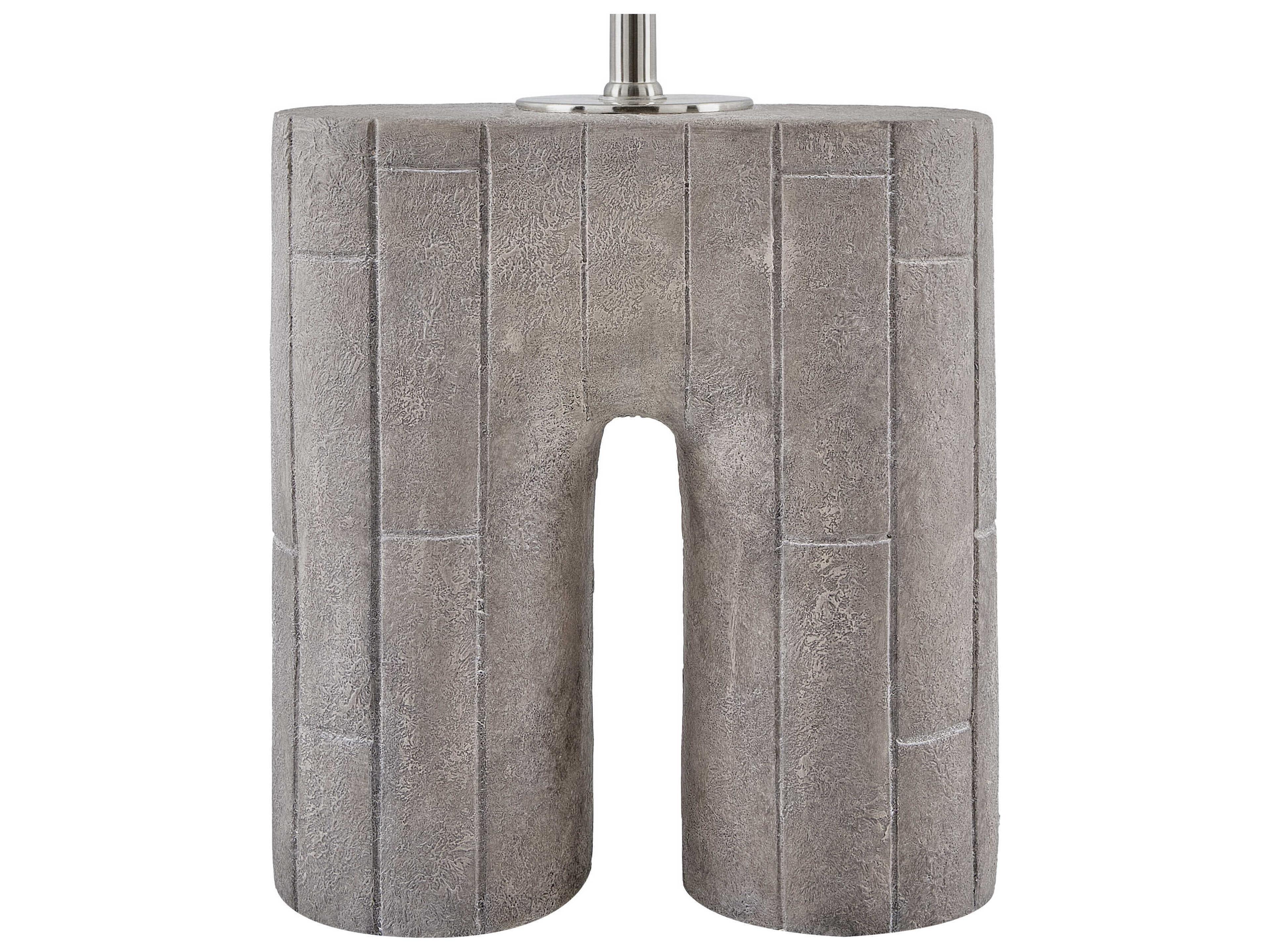Surya Parham Gray Cream Linen Buffet Lamp