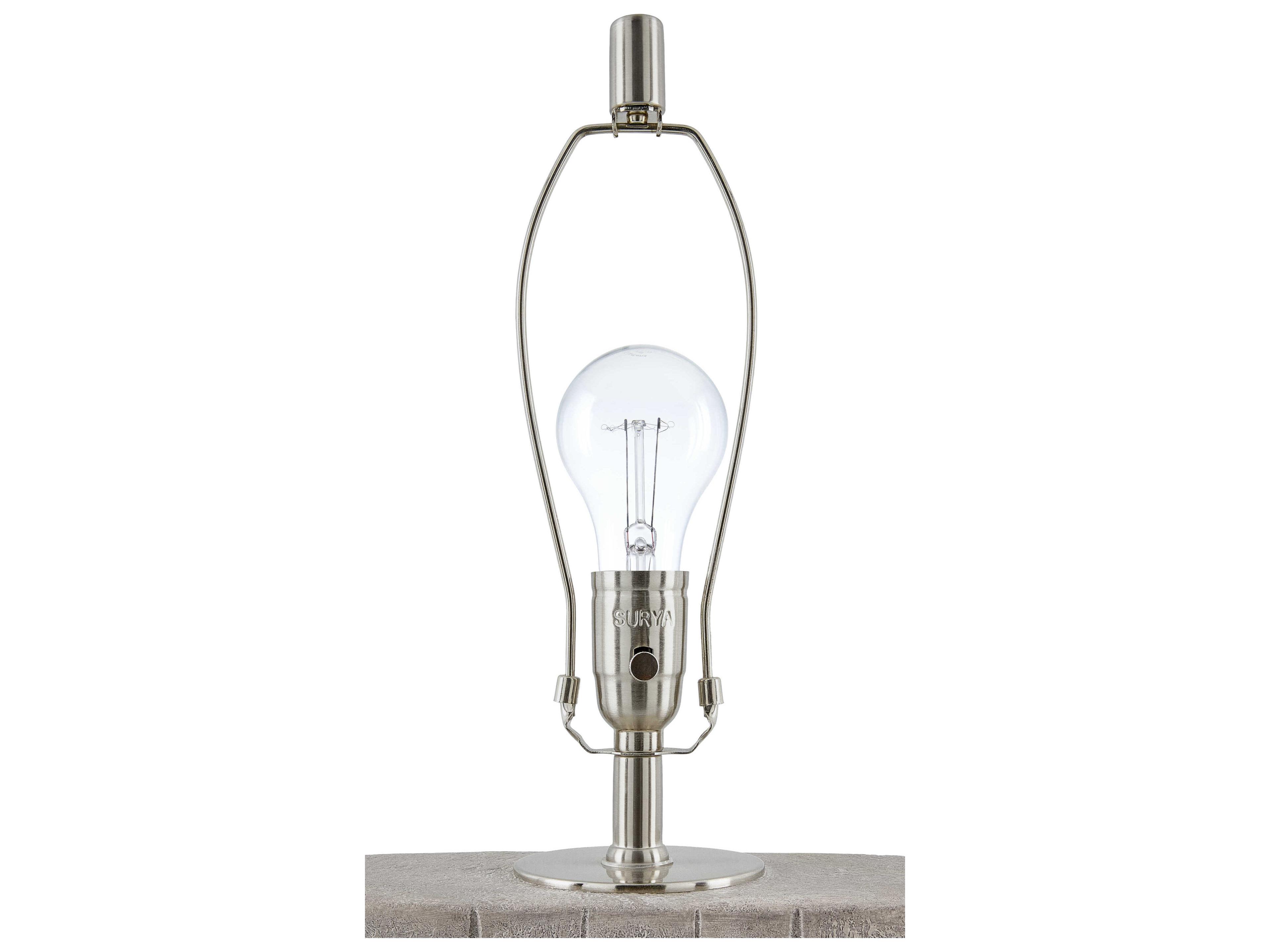 Surya Parham Gray Cream Linen Buffet Lamp