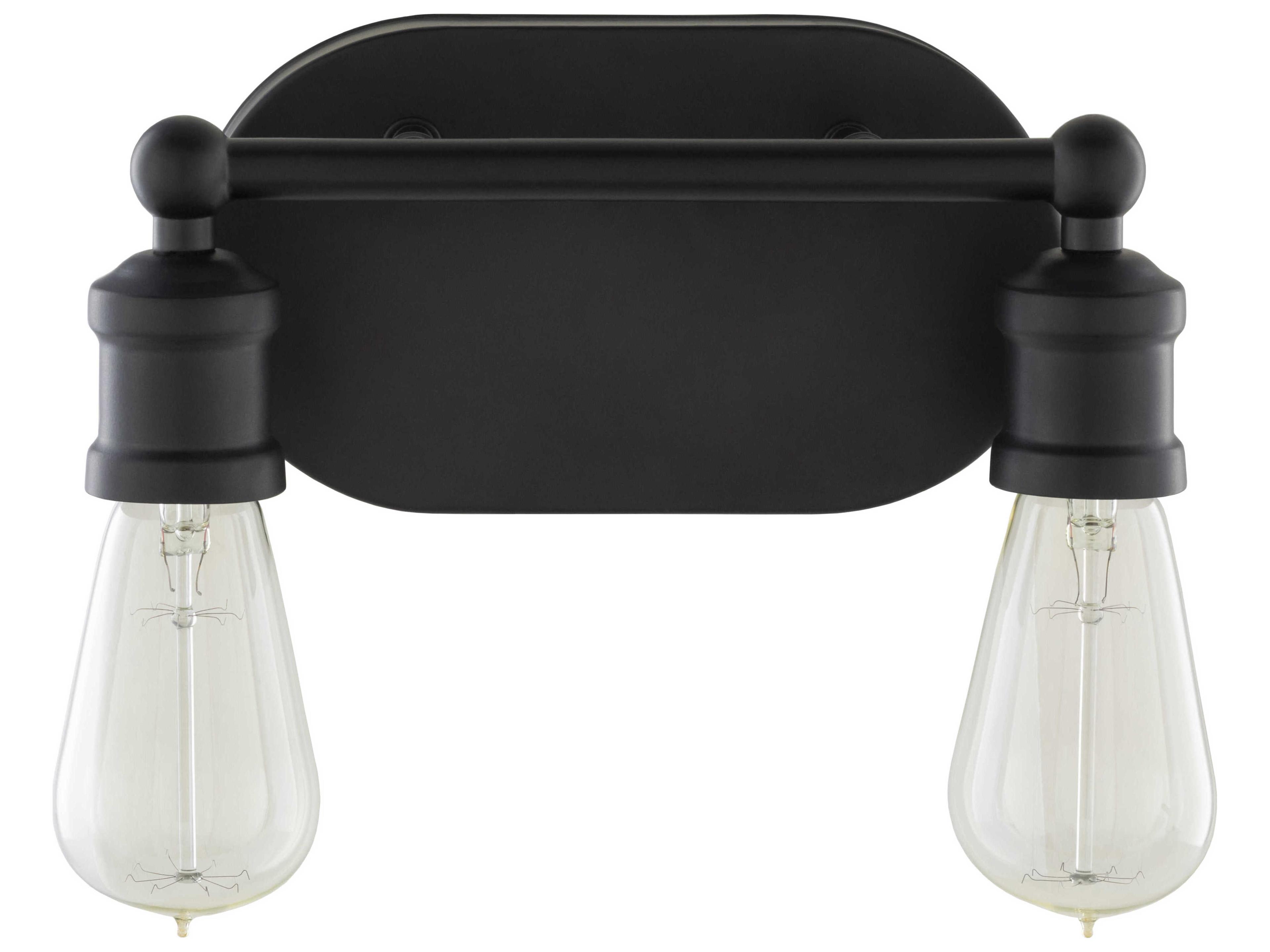 Pierre 2-Light Black Vanity Light