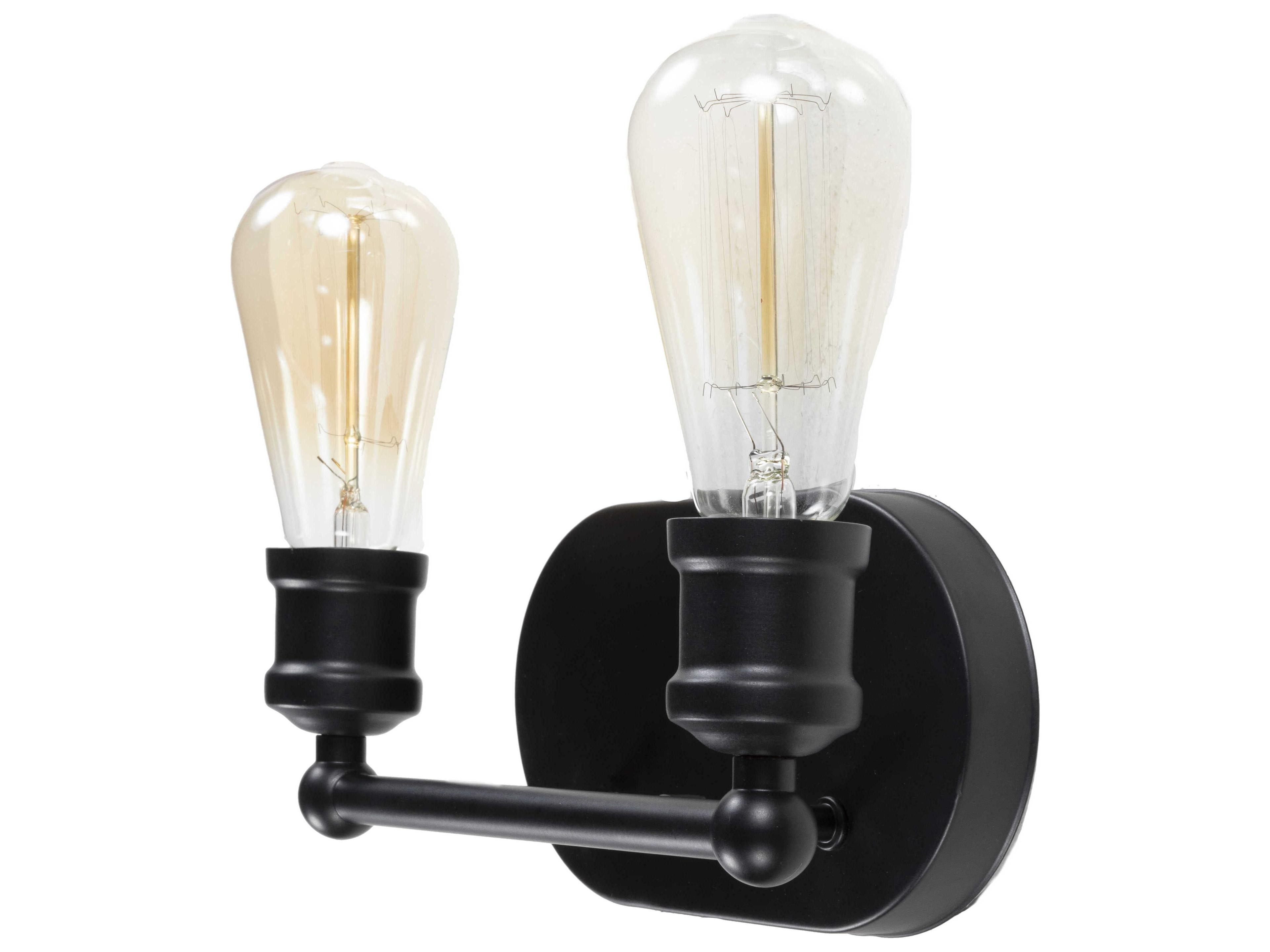 Surya Pierre 2-Light Black Vanity Light