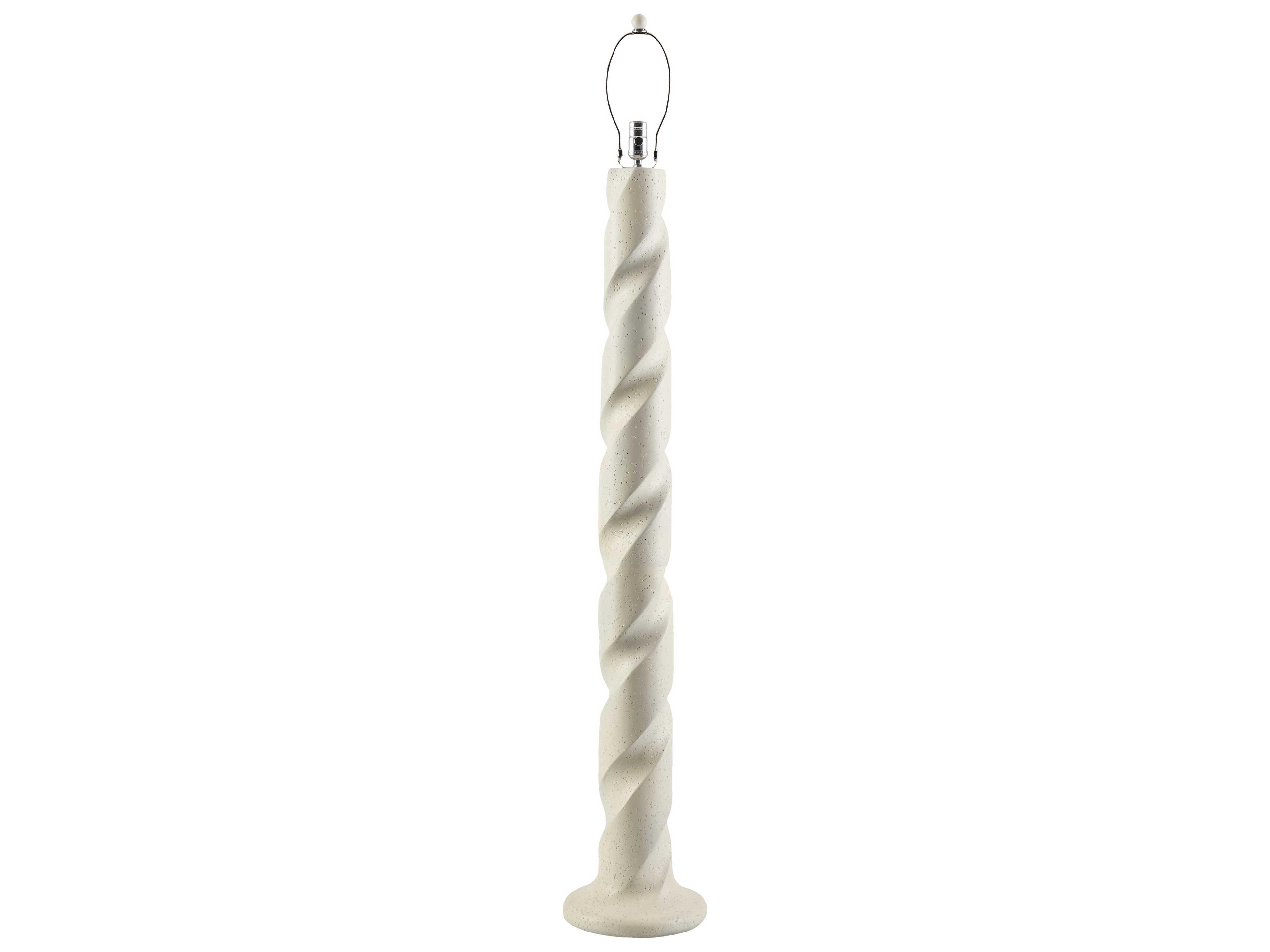 Surya Piox Cream White Linen Floor Lamp