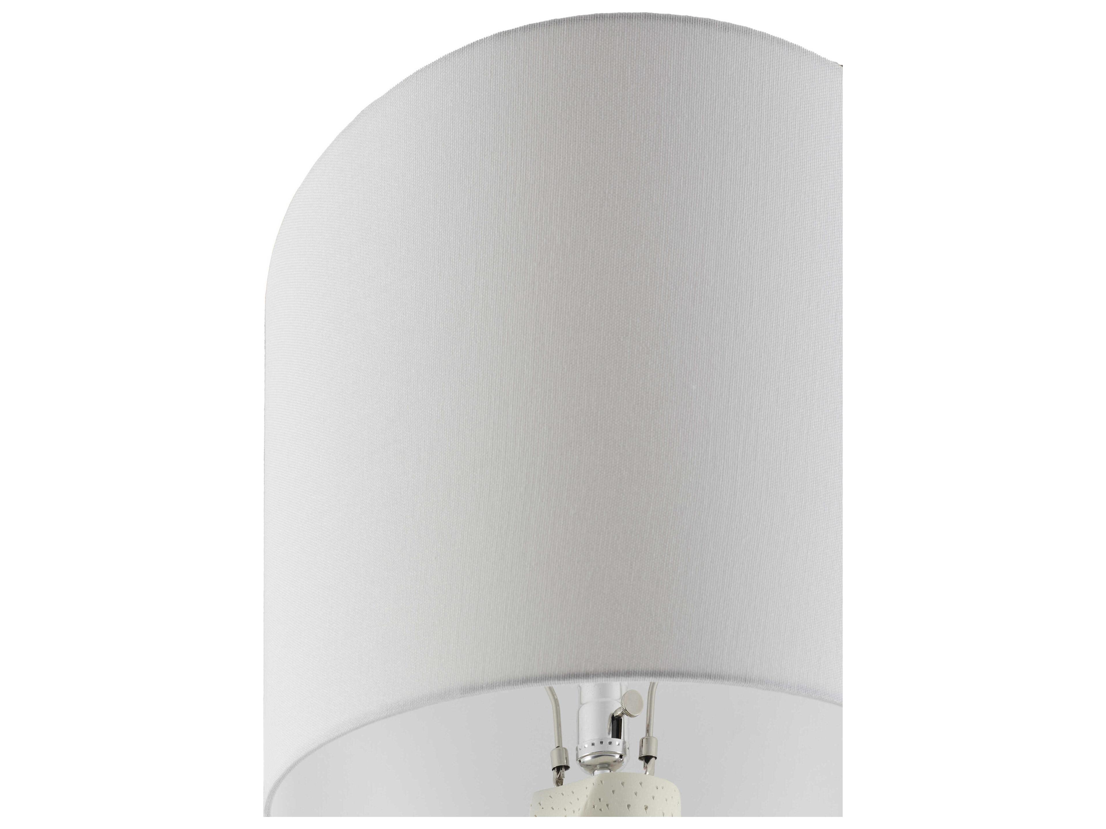 Surya Piox Cream White Linen Floor Lamp