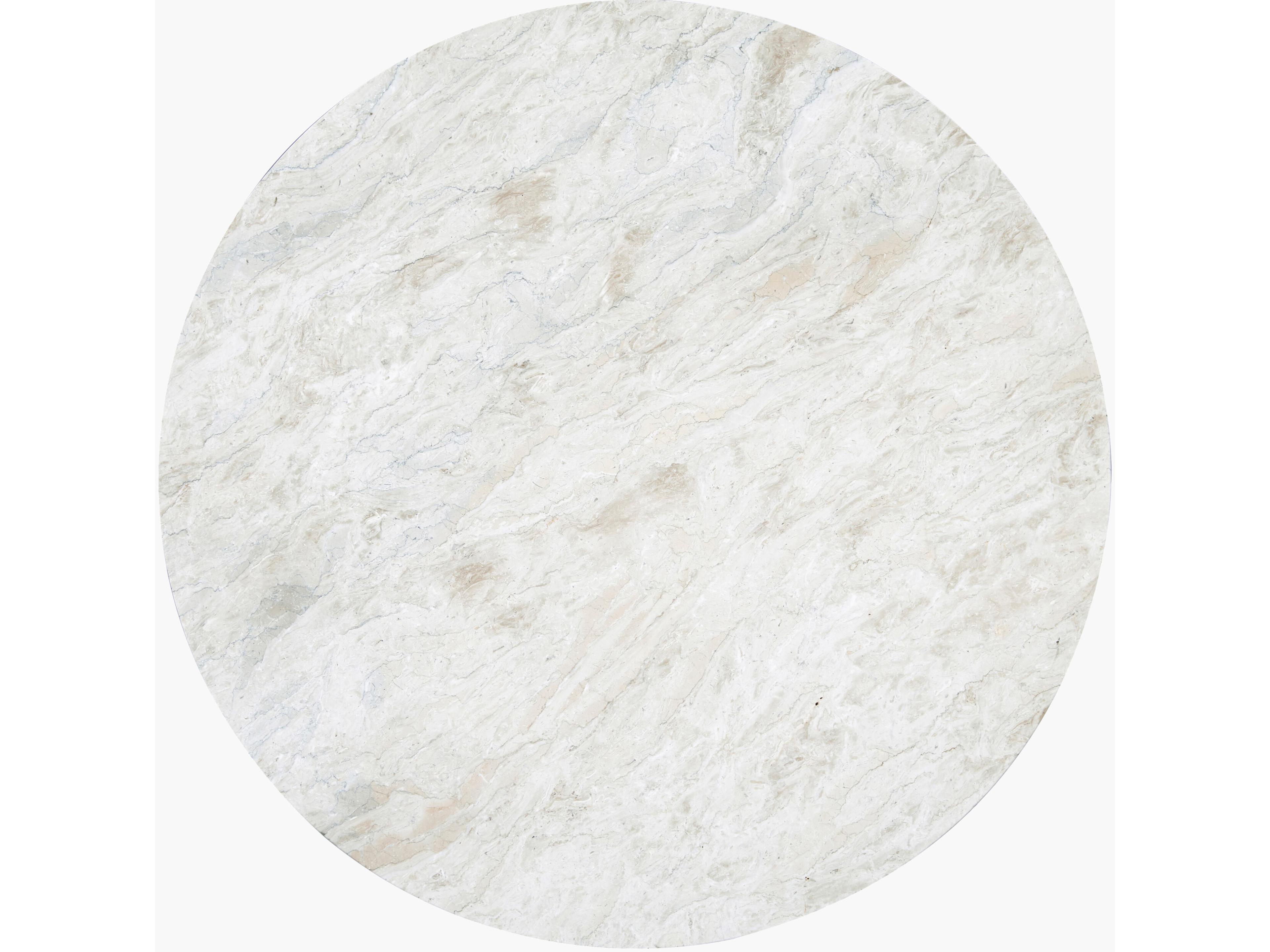 Surya Planar Round Marble White Clear Coffee Table