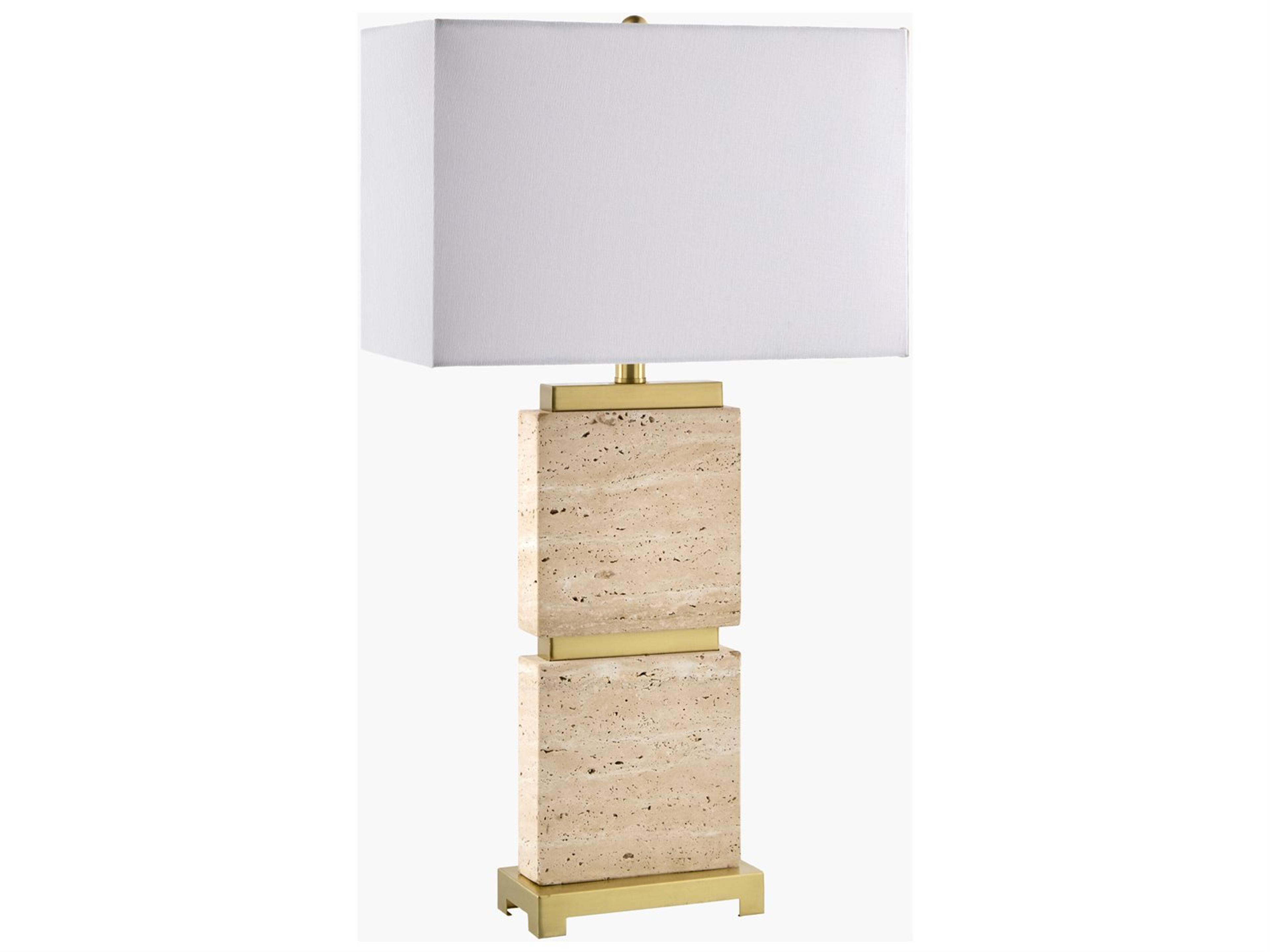 Ponta Wheat White Linen Brown Buffet Lamp