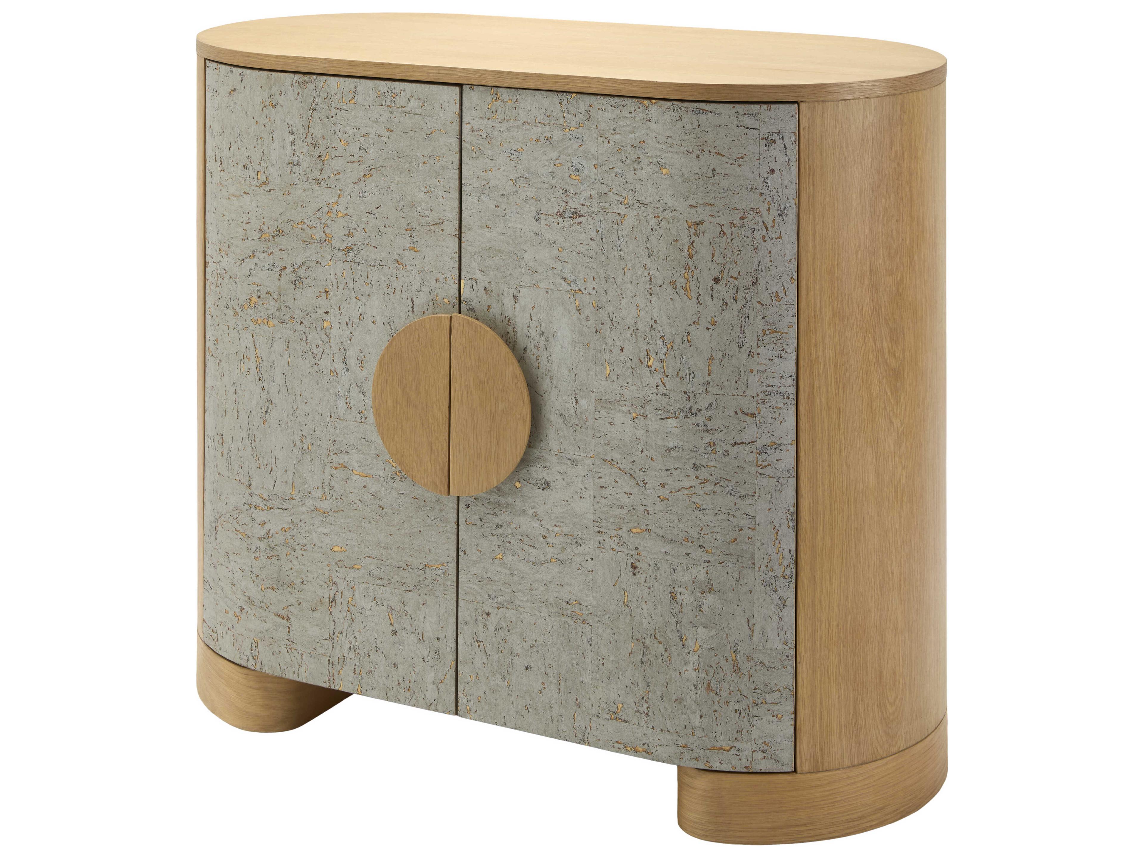 Poros Silver Gray Brown Oak Wood Accent Chest