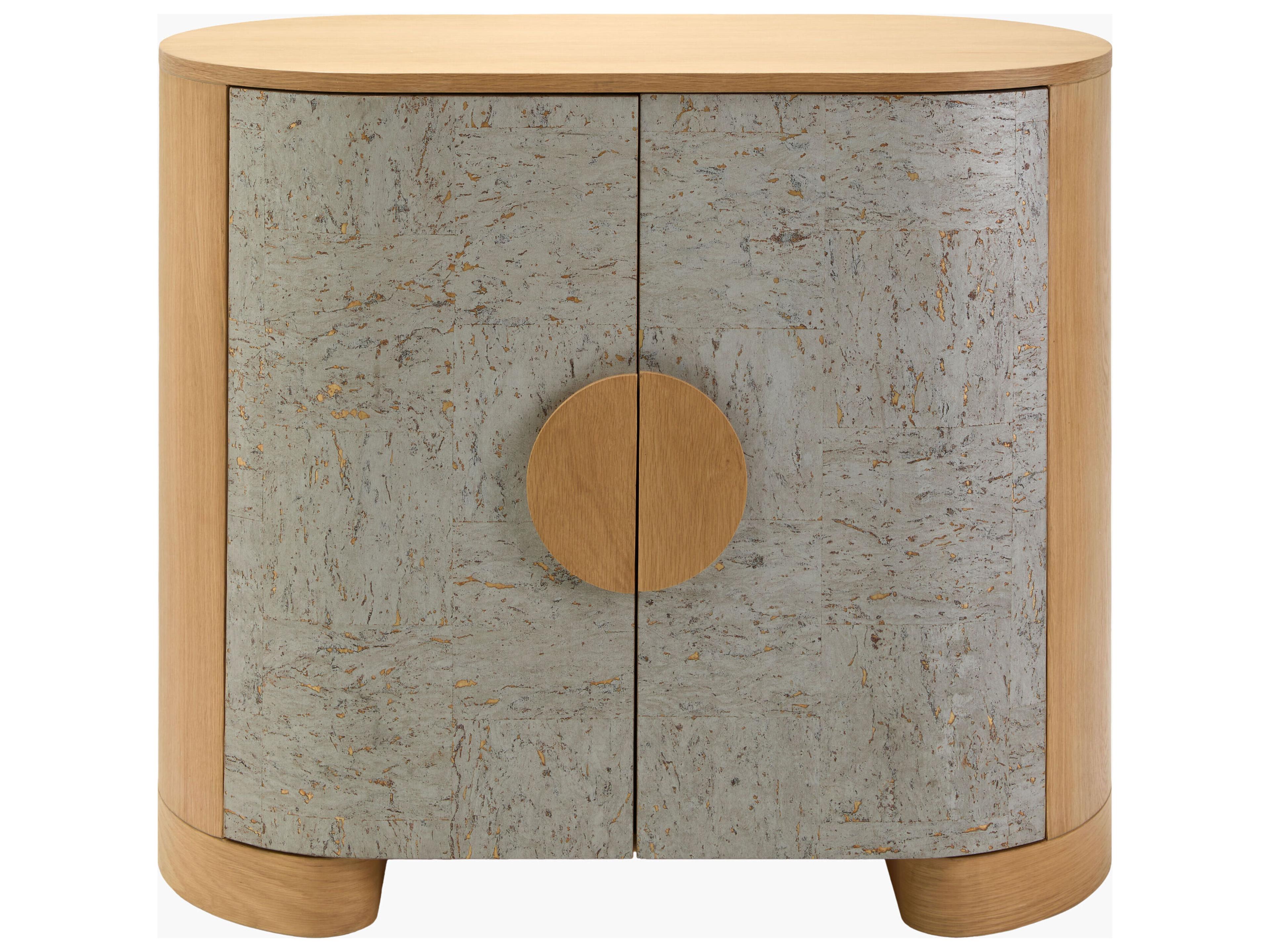 Surya Poros Silver Gray Brown Oak Wood Accent Chest