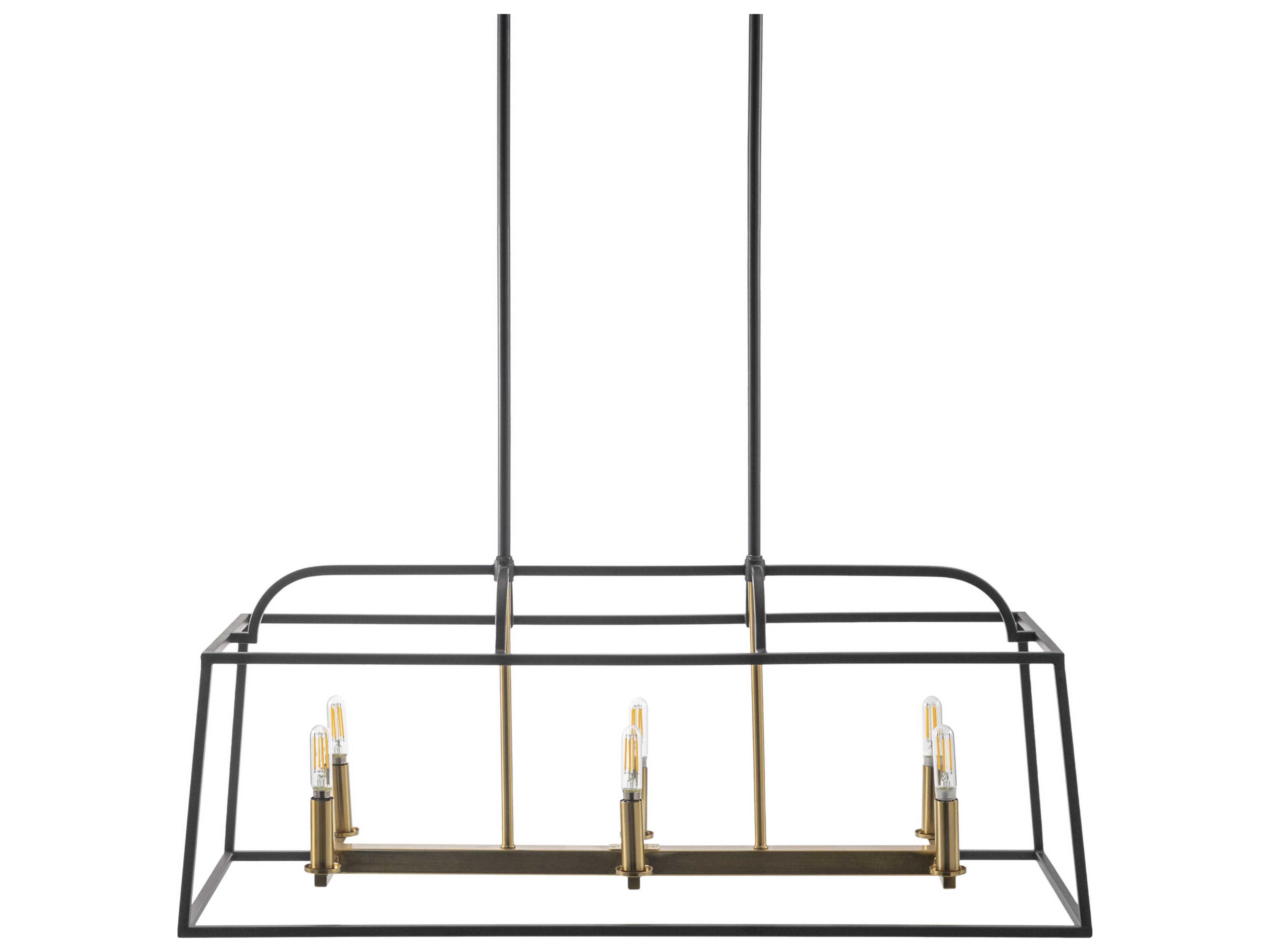 Possini 6-Light Black Linear Island Pendant