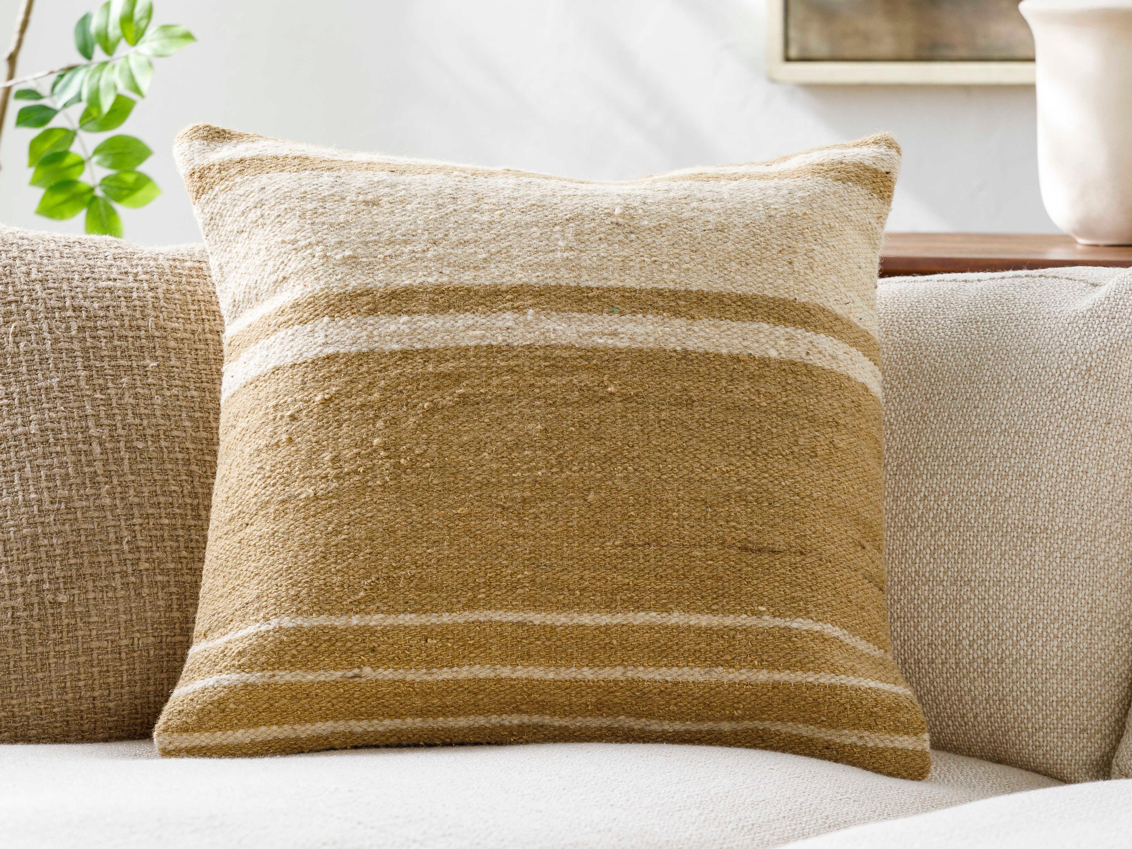 Surya Patrick Light Brown Pillow