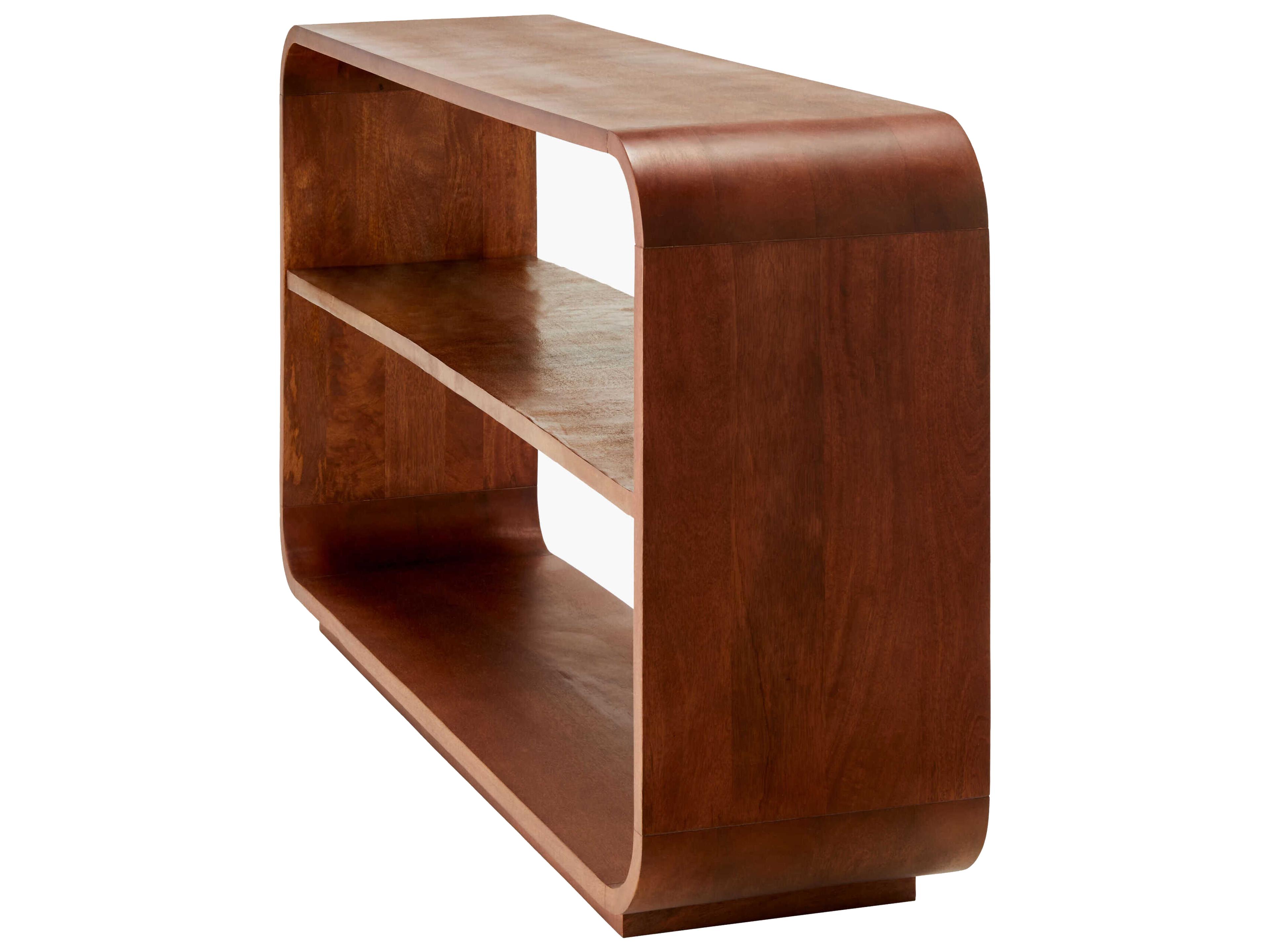 Surya Paxton Rectangular Wood Dark Brown Gold Console Table