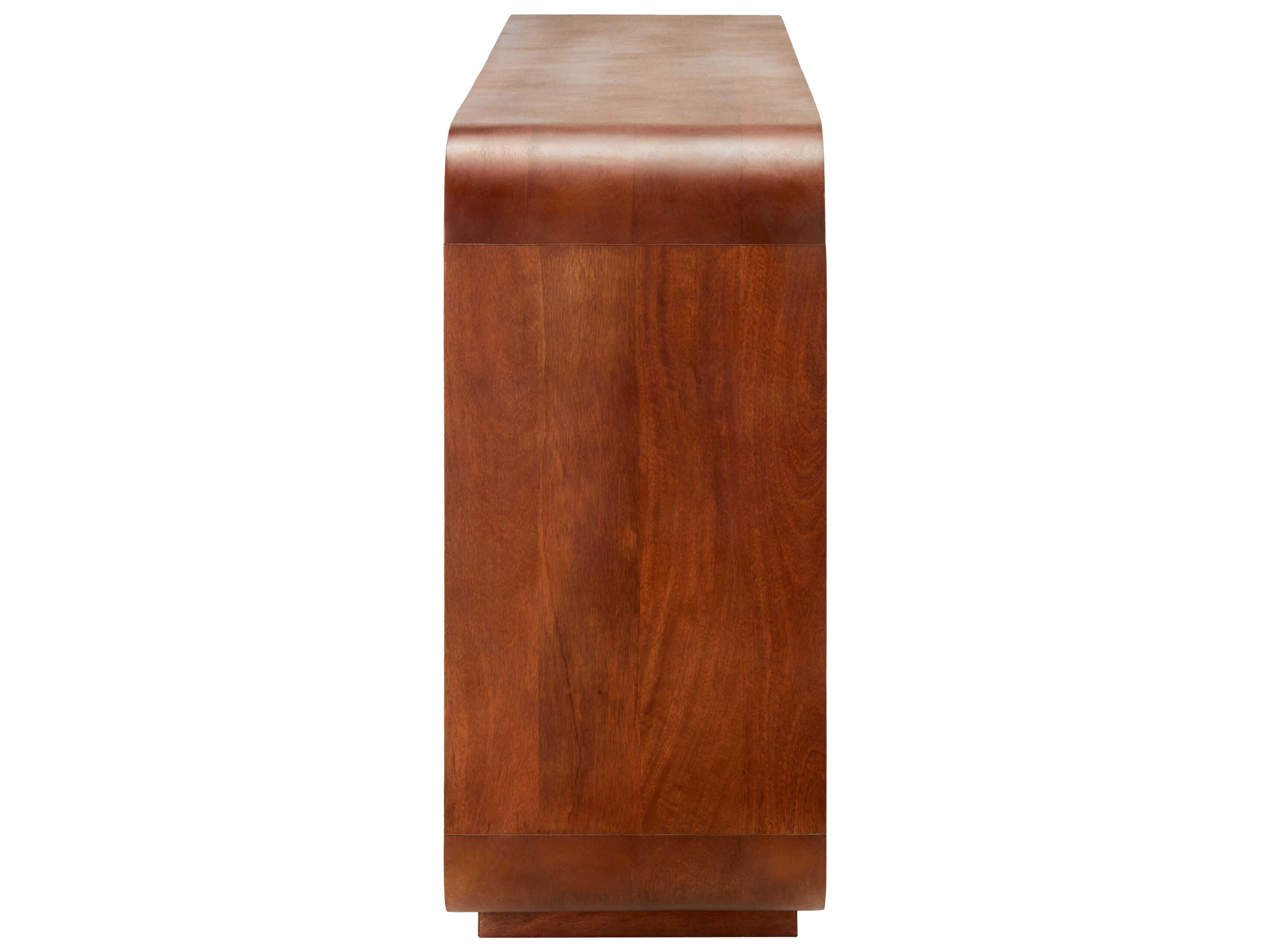 Surya Paxton Rectangular Wood Dark Brown Gold Console Table