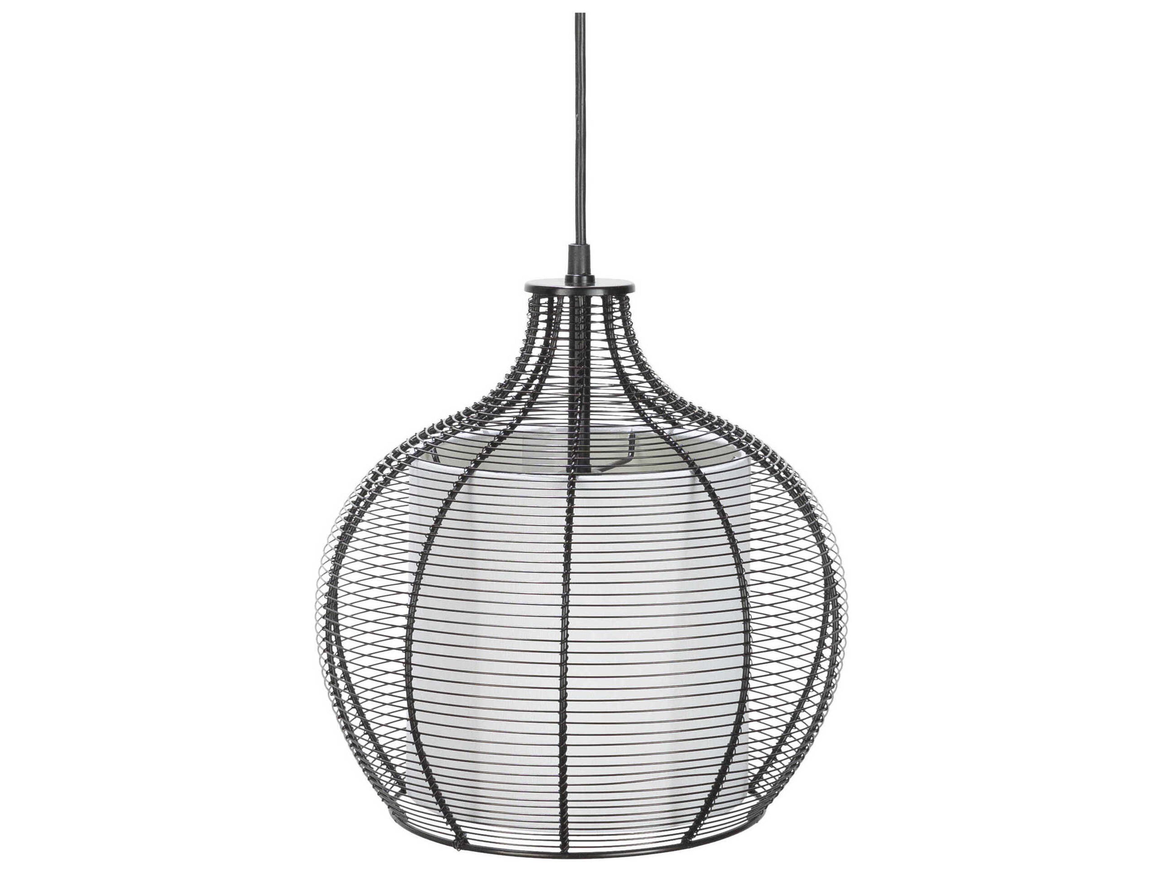 Quinton 1-Light Black Cylinder Globe Mini Pendant