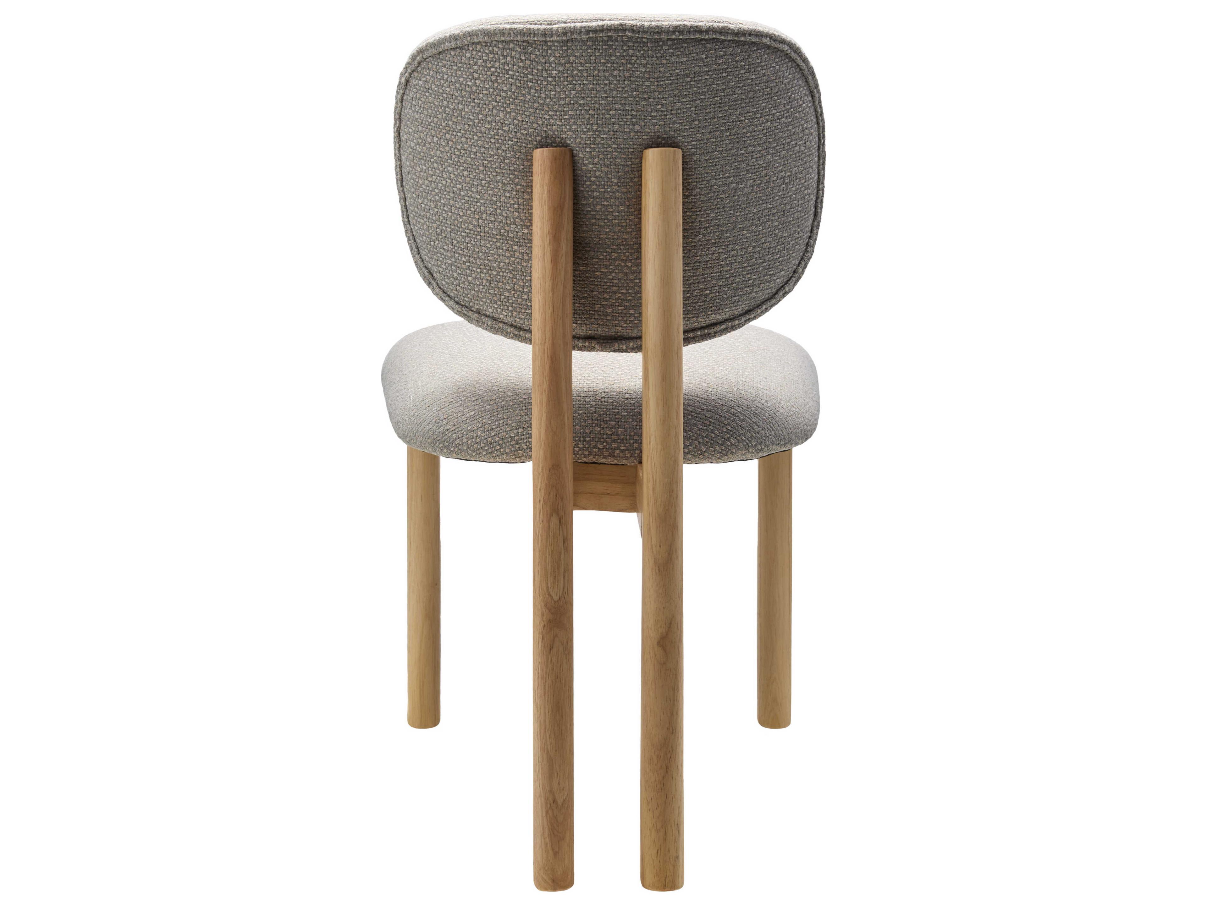 Surya Rena Rubberwood Beige Upholstered Armless Dining Chair Set of 2