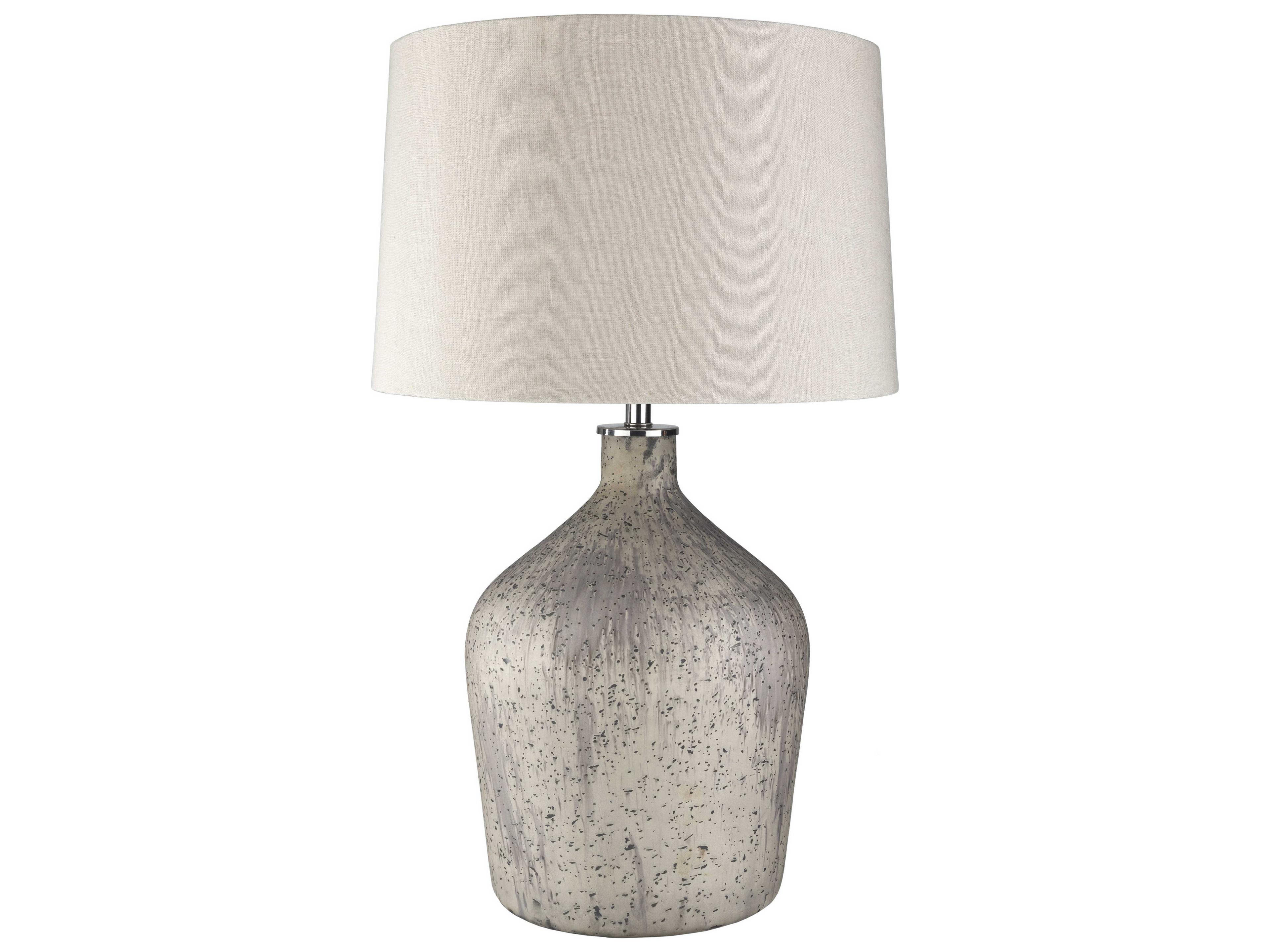 Surya Reilly Taupe Ivory Linen Gray Buffet Lamp