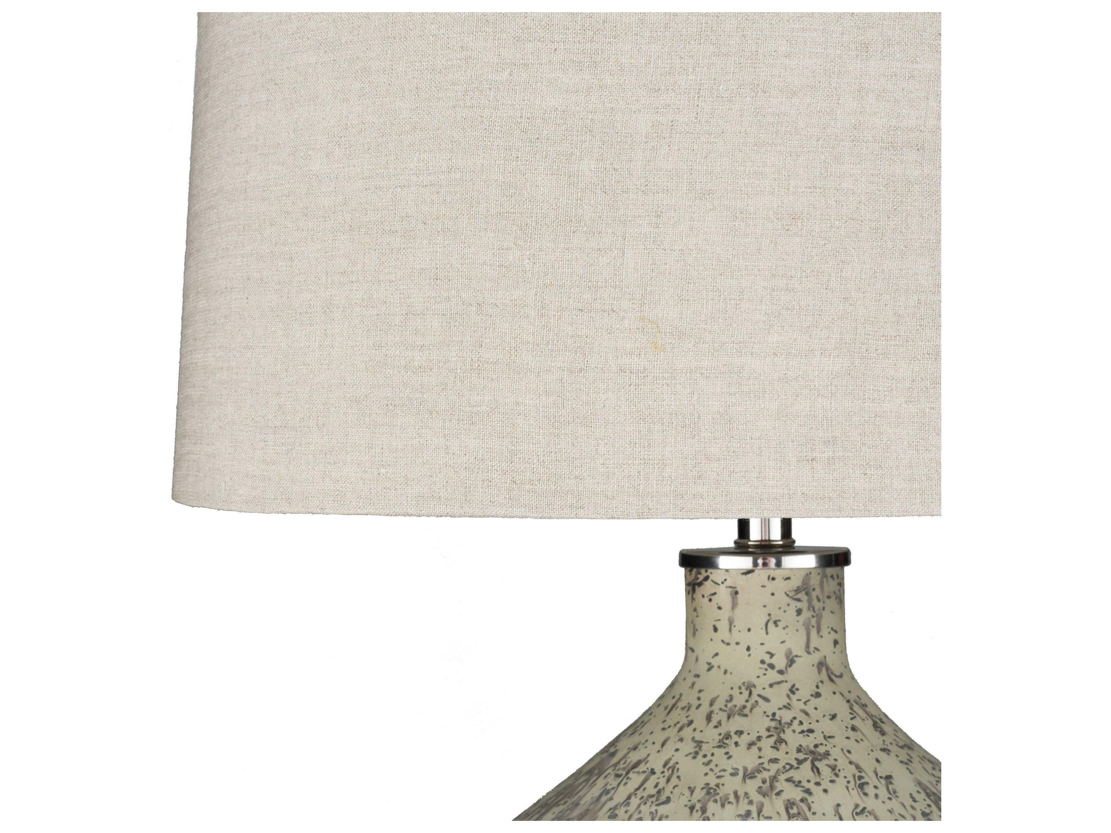 Surya Reilly Taupe Ivory Linen Gray Buffet Lamp