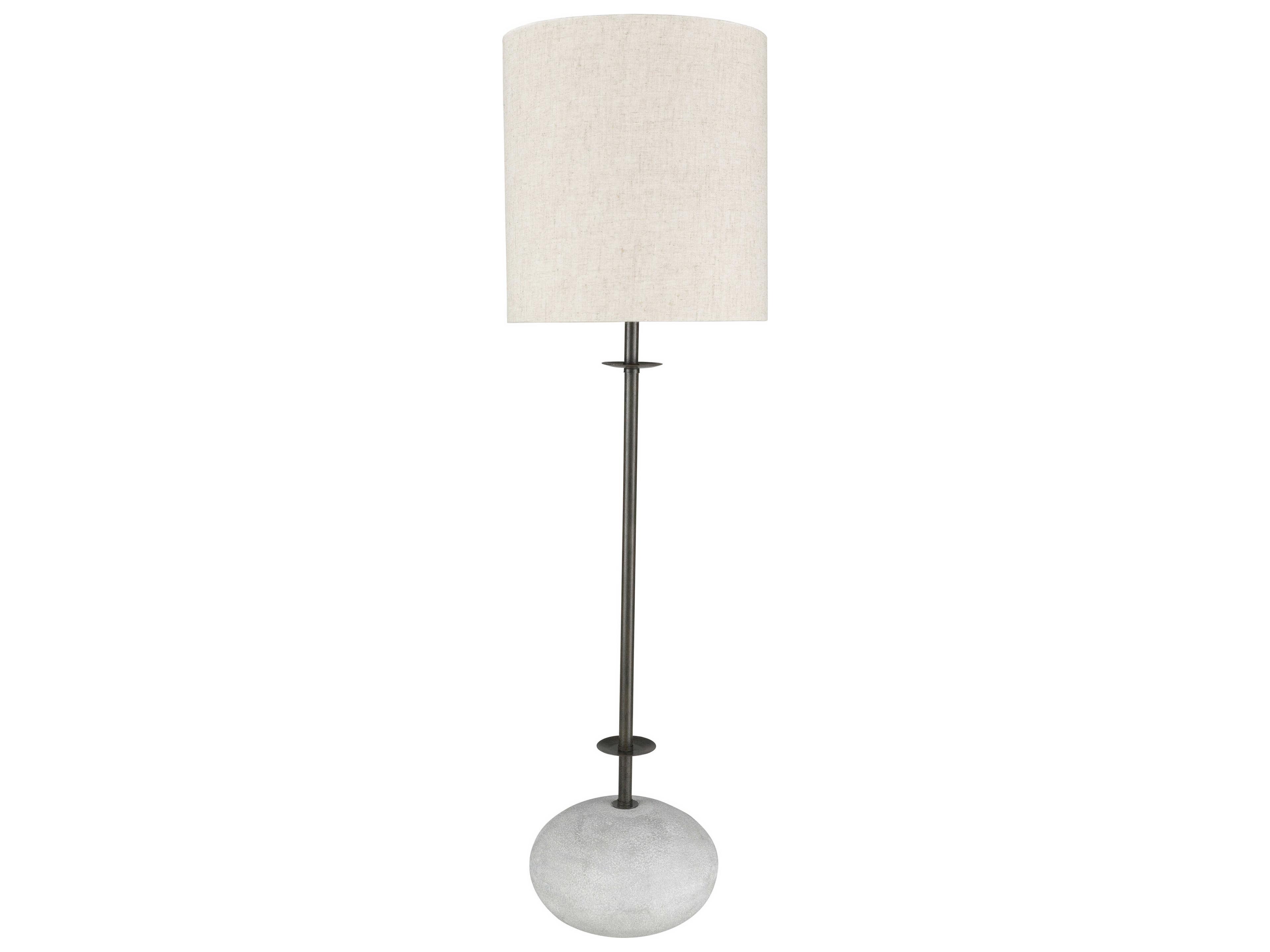 Rigby Metallic Bronze Ivory Linen Gray Buffet Lamp