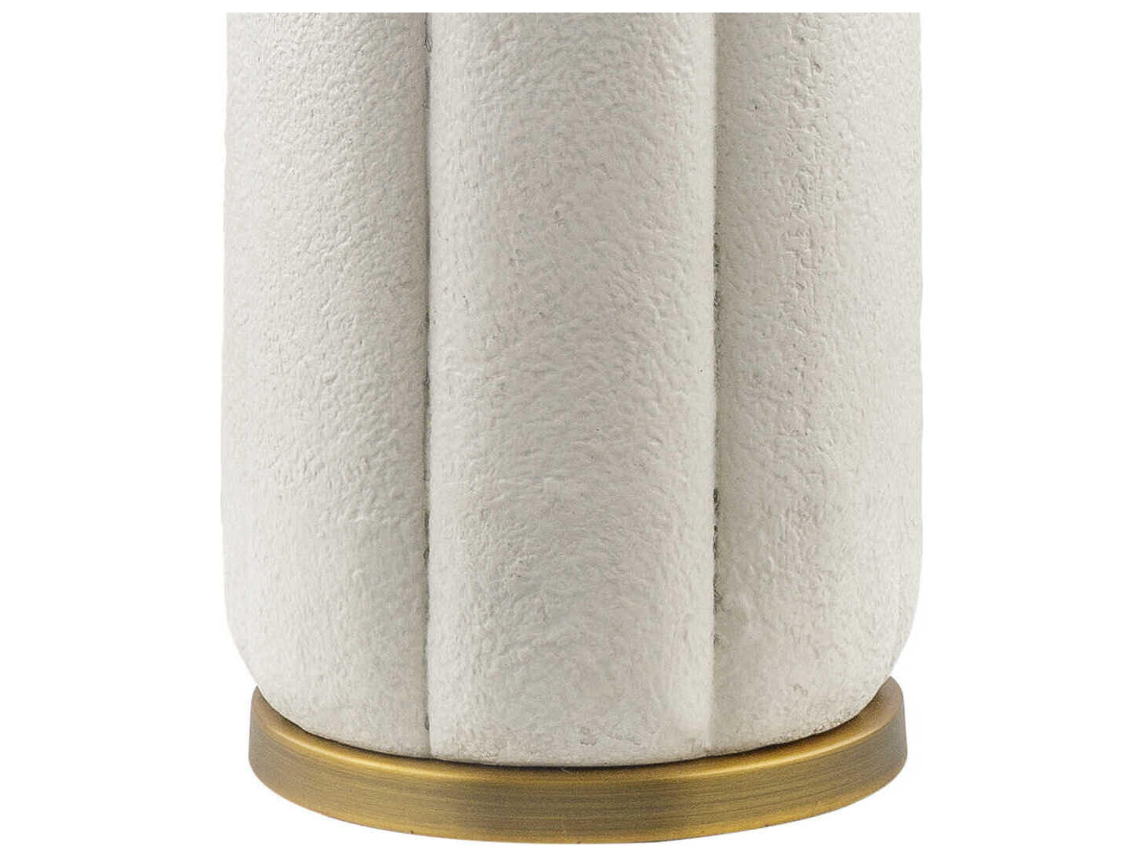 Surya Rialto Natural Beige White Linen Off Buffet Lamp