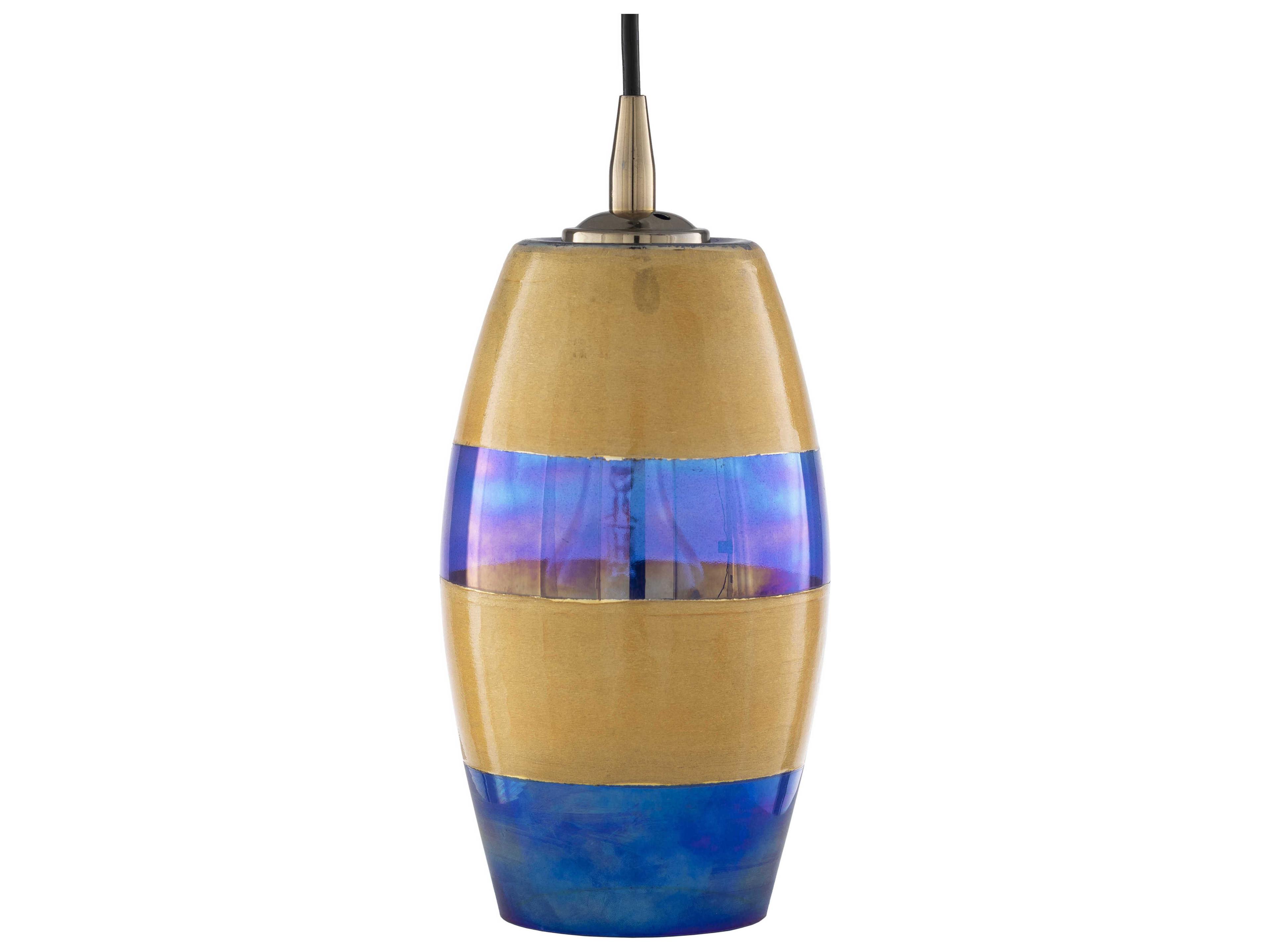 Surya Rampart 1-Light Metallic Brass Mini Pendant