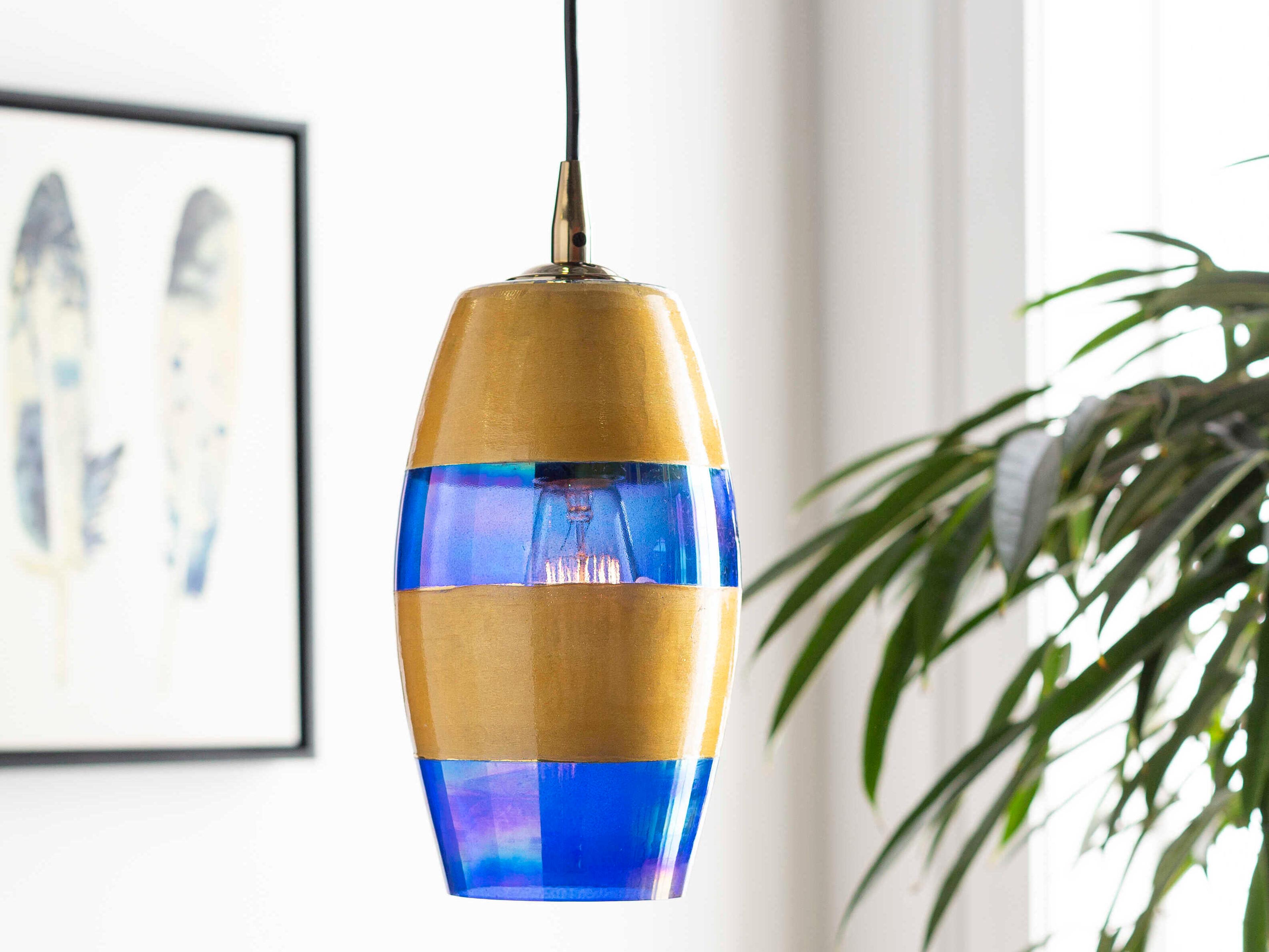 Surya Rampart 1-Light Metallic Brass Mini Pendant