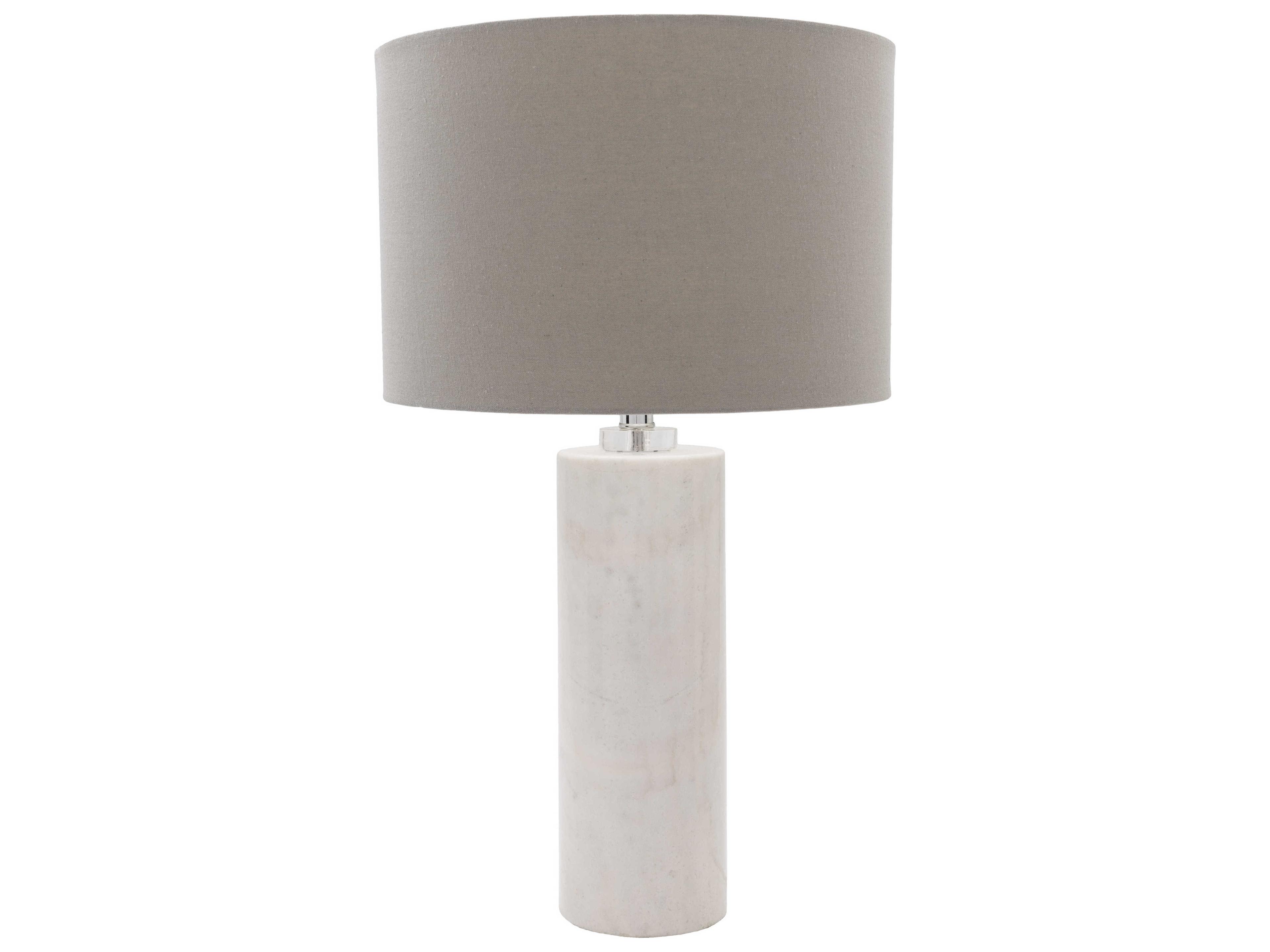 Surya Roland White Light Gray Linen Buffet Lamp