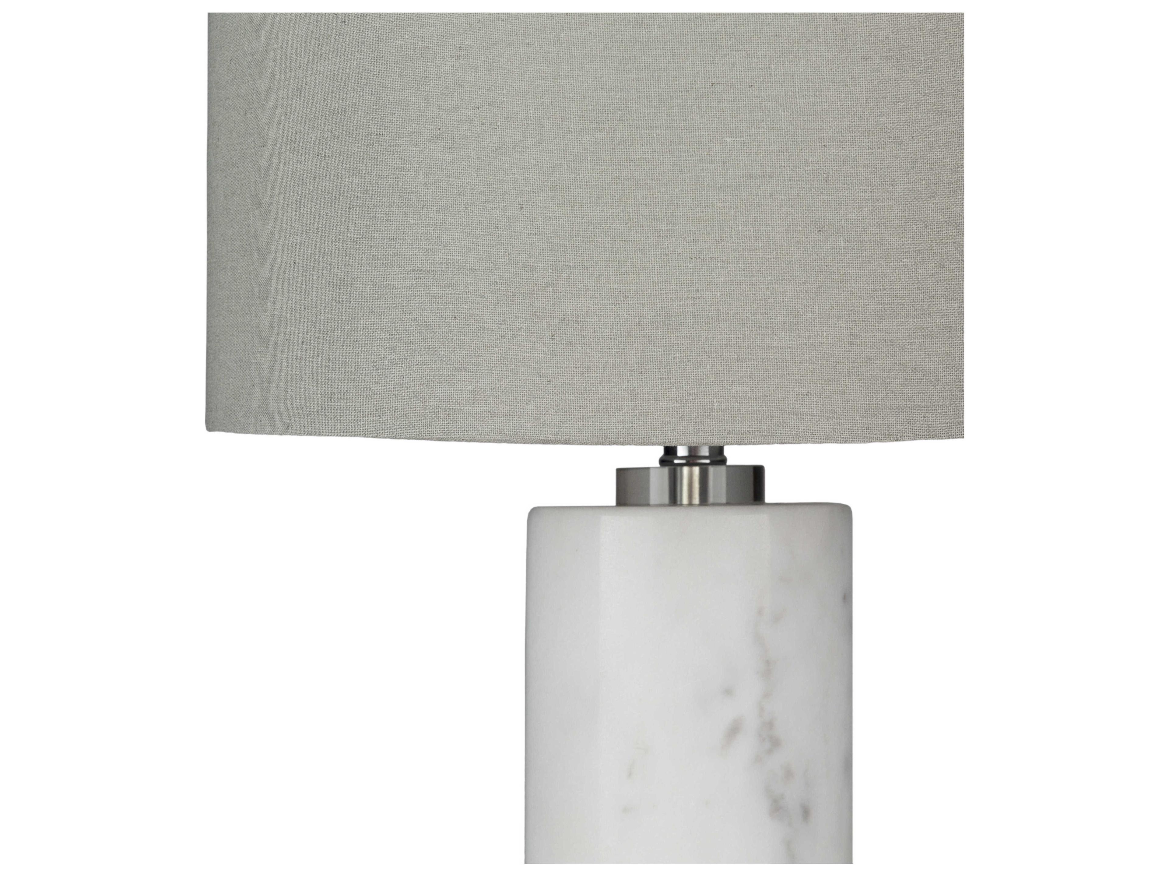 Surya Roland White Light Gray Linen Buffet Lamp