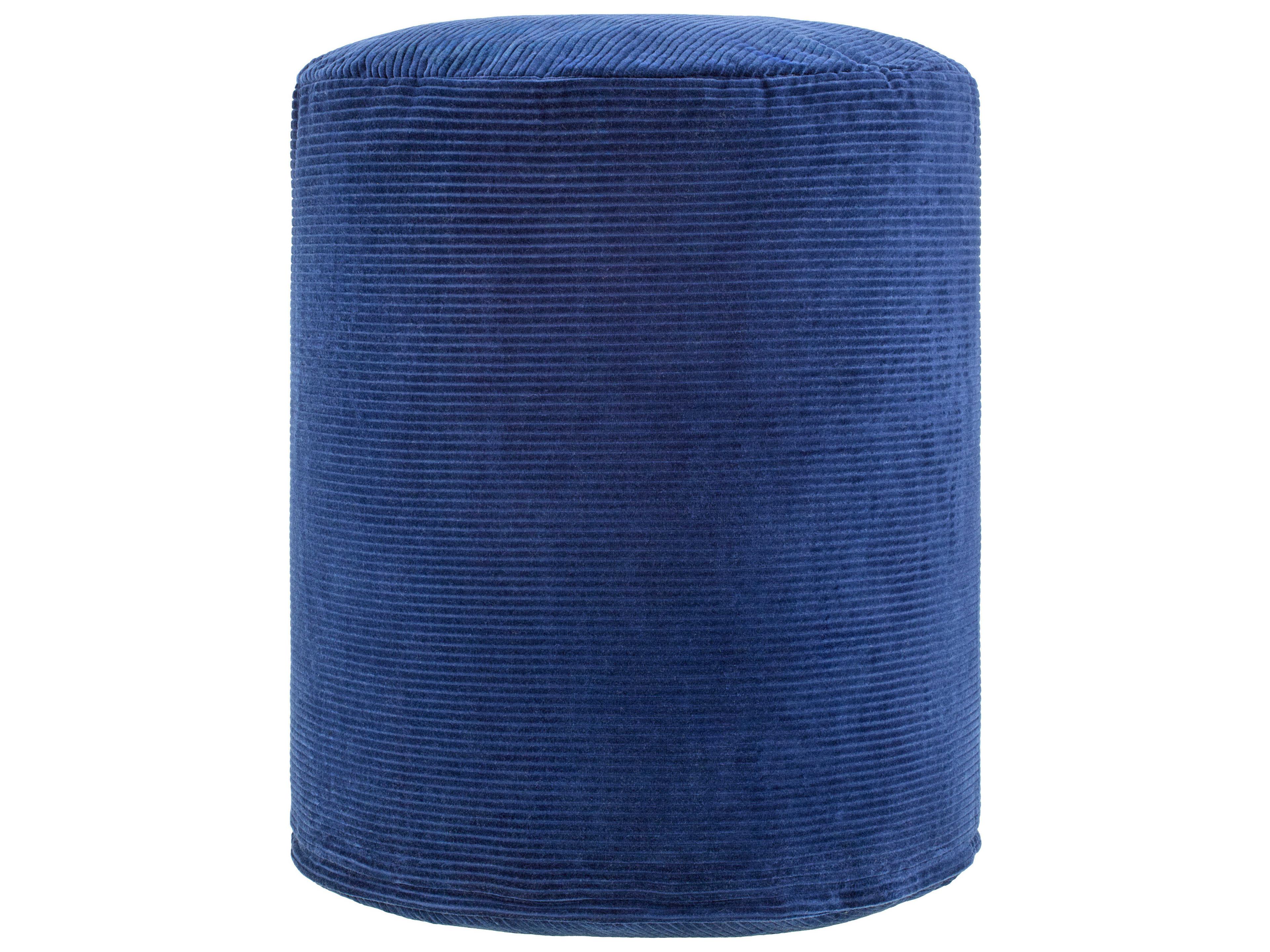 Roy Midnight Blue Upholstered Pouf