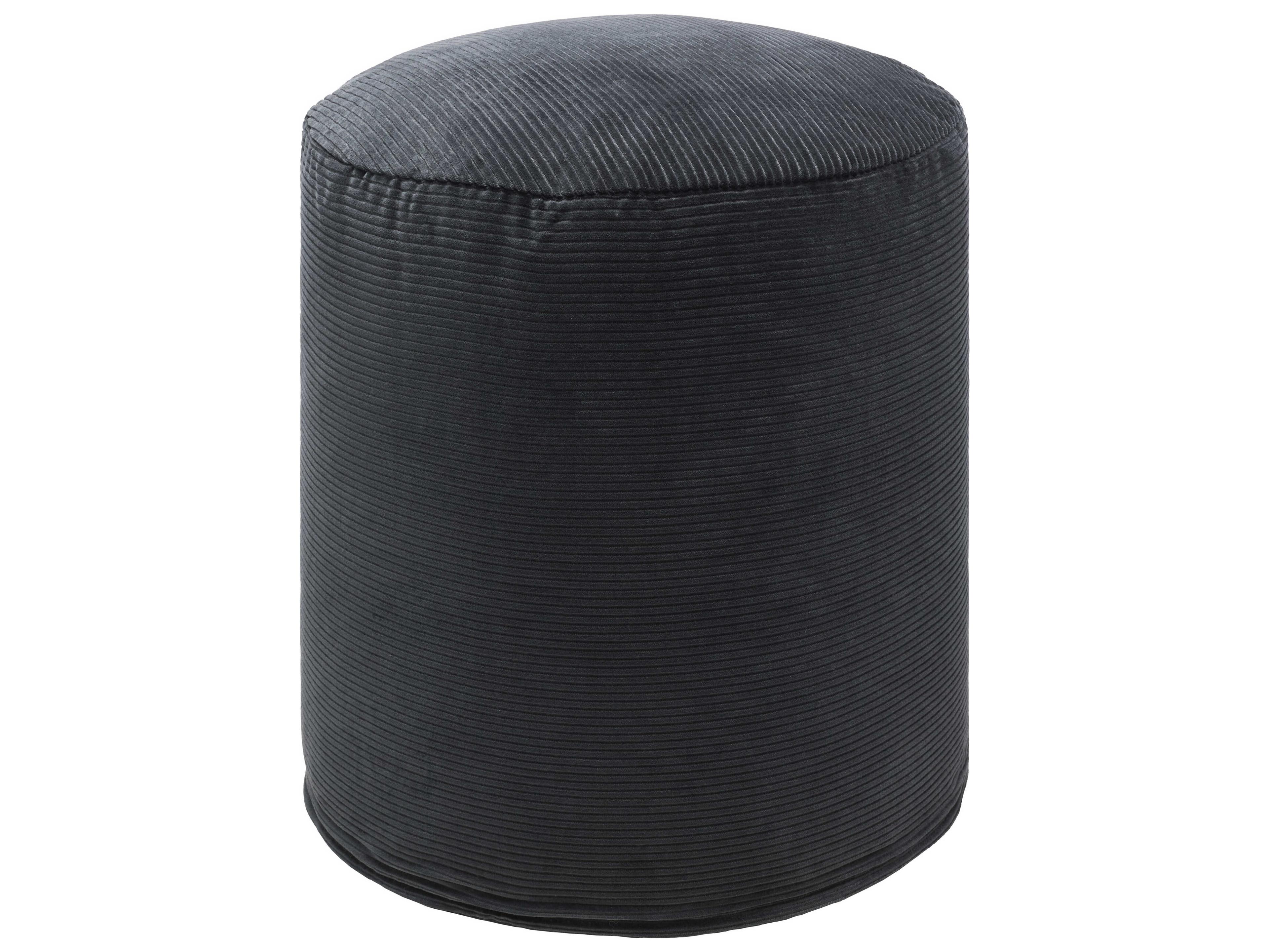 Roy Charcoal Gray Upholstered Pouf