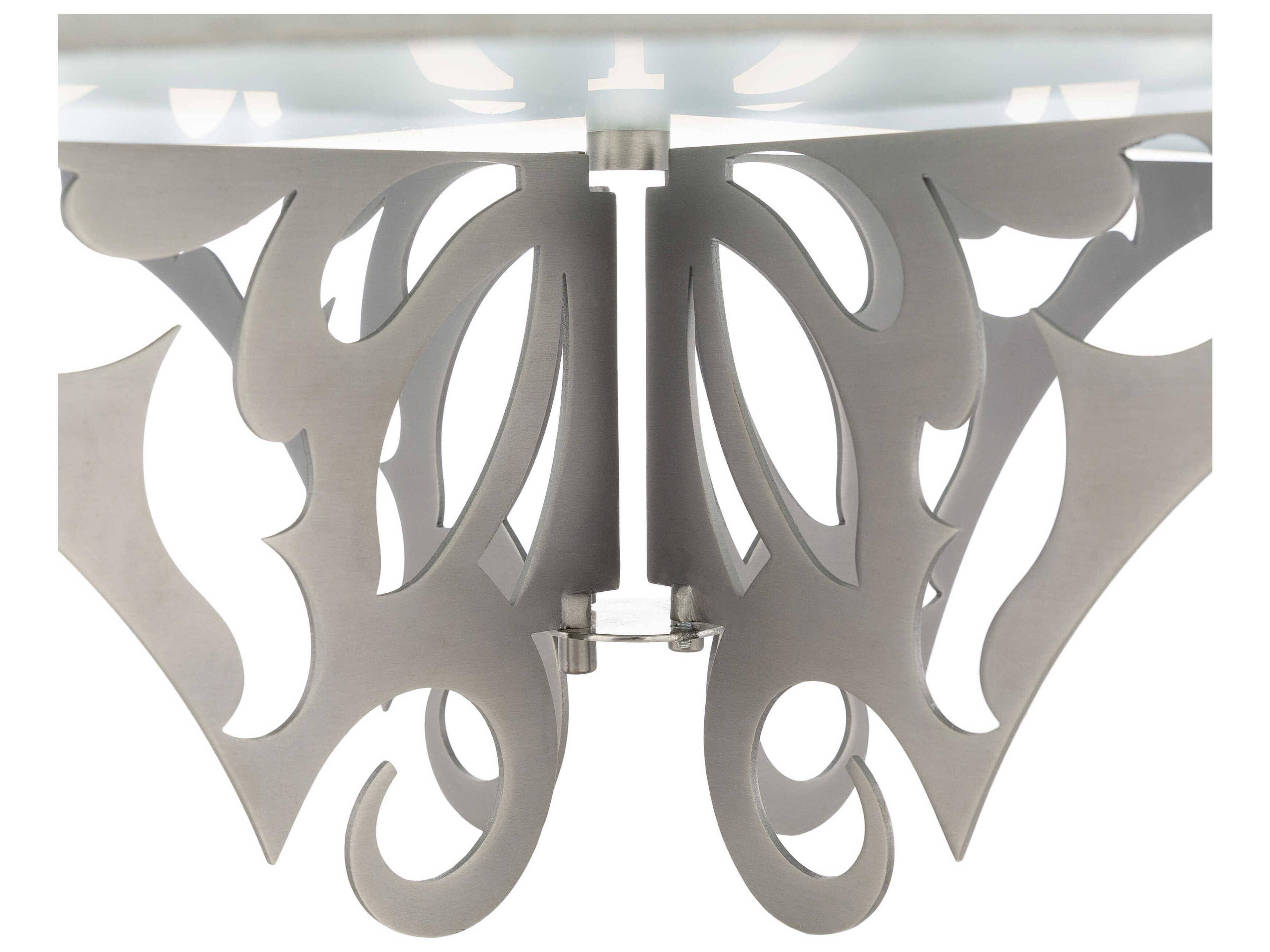 Surya Roxy 3-Light Metallic Pewter Drum Pendant