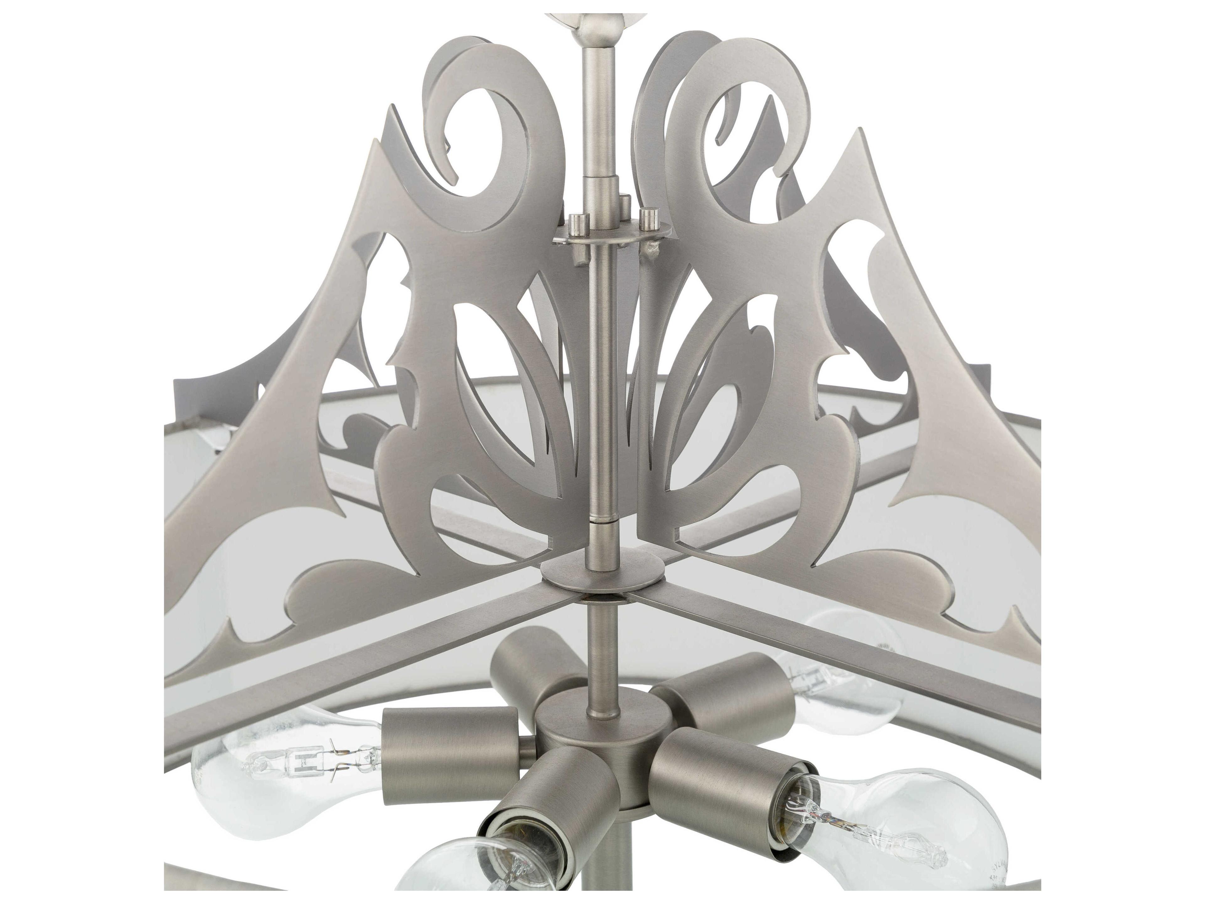 Surya Roxy 3-Light Metallic Pewter Drum Pendant