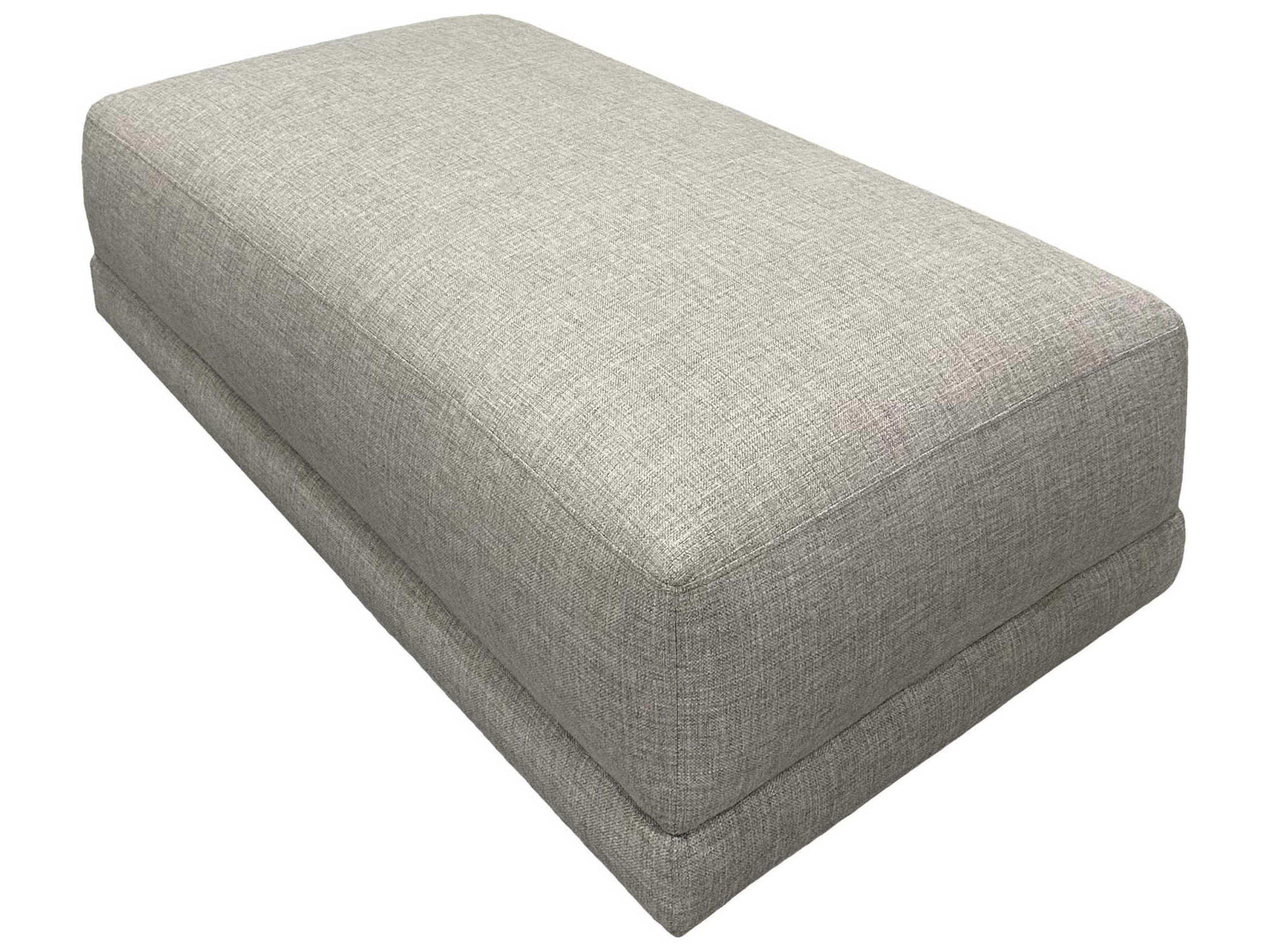 Parley Brown Gray Upholstered Ottoman